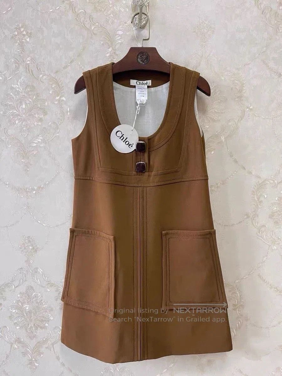 Chloe Chloe New Runway Caramel Sleeveless Pinafore. Size M / US 6-8 / IT 42-44 - 1 Thumbnail