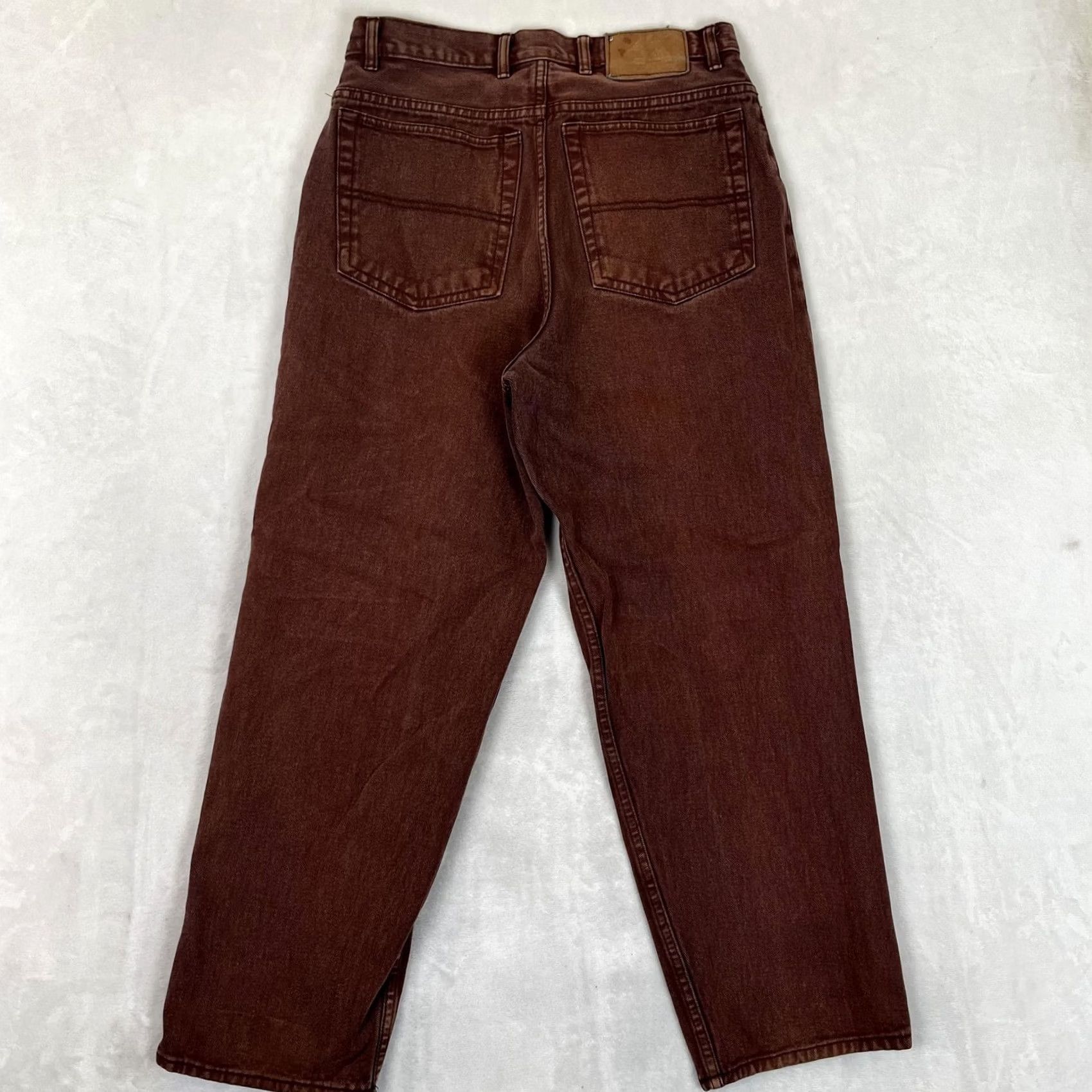 Denime VINTAGE LA Gate Jeans Mens 30x30 Brown Relaxed Tapered Denim Made 90s READ Size US 30 / EU 46 - 7 Thumbnail