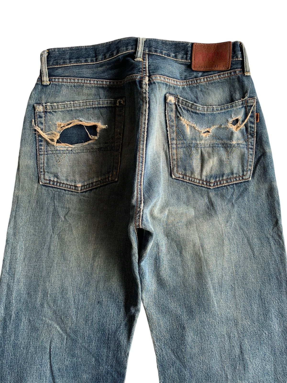 Japanese Brand × Kapital × Vintage Vintage Edwin 505X Redline Selvedge Distressed Denim☠️ Size US 31 - 6 Thumbnail