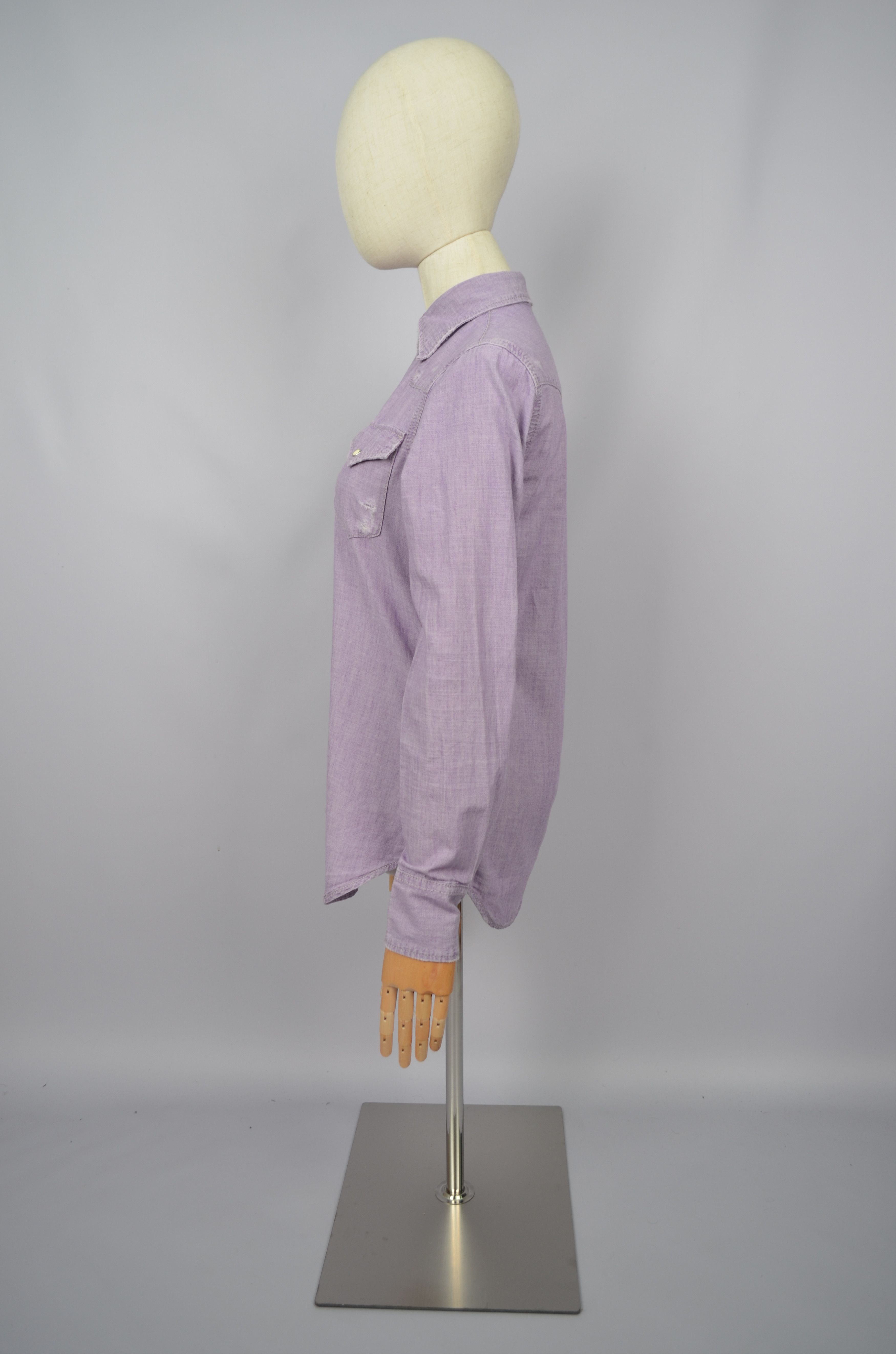 Designer × Dsquared2 Dsquared2 Denim Western Snap Distressed Shirt Violet Size 40 Size S / US 4 / IT 40 - 8 Thumbnail