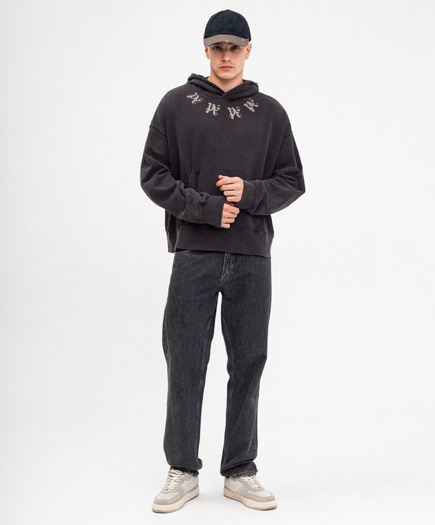 Palm Angels o1s22i1n1224 Monogram Hoodie in Grey Size US XL / EU 56 / 4 - 2 Thumbnail