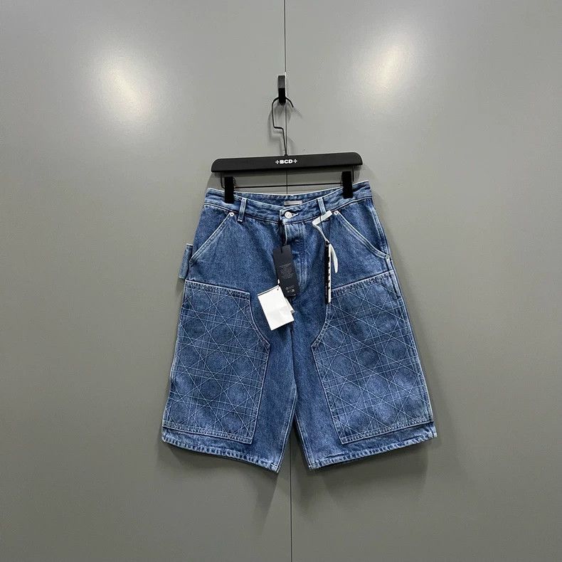 Dior Dior Denim Patchwork Cargo Shorts Size US 31 - 1 Thumbnail