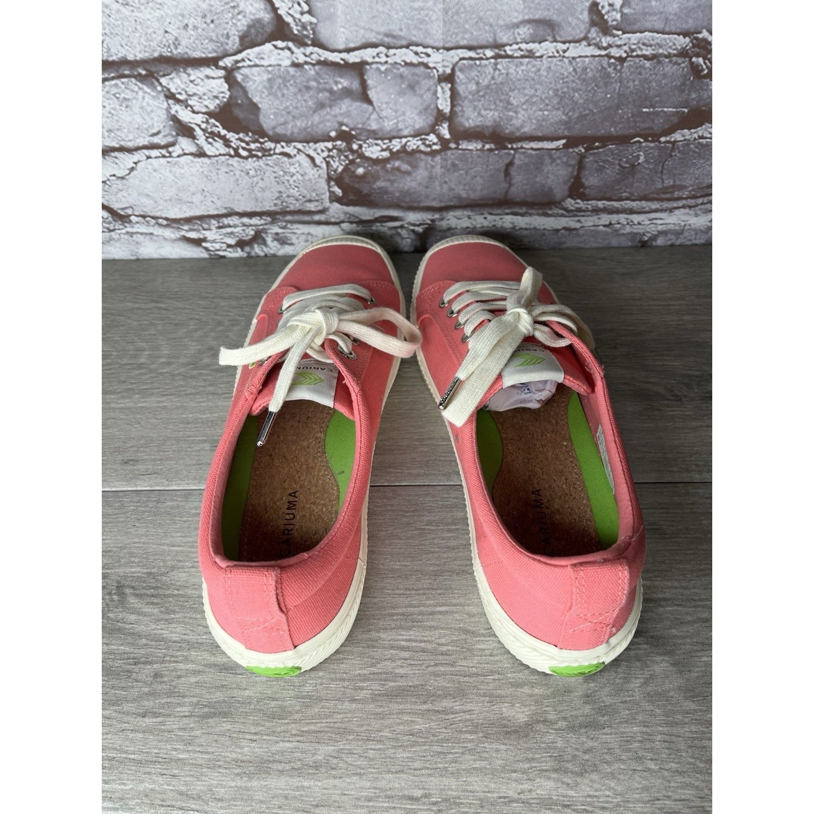 Frescobol Carioca Cariuma OCA Pink Lemonade Canvas Sneakers Shoes Women Sz 9M Size US 9 / EU 42 - 6 Thumbnail