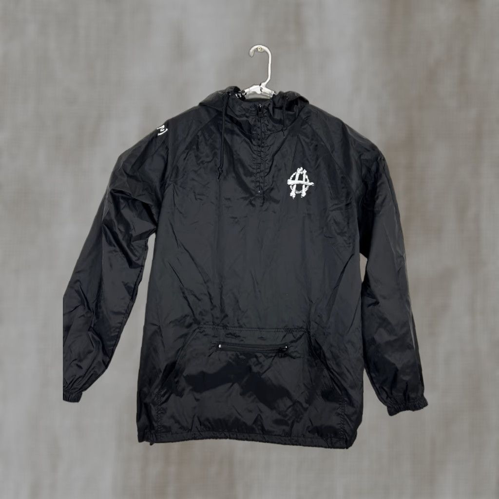 Vintage Hoonigan Jacket Windbreaker Hooded Nylon 1/4 Zip L Black Mens Size US L / EU 52-54 / 3 - 1 Thumbnail