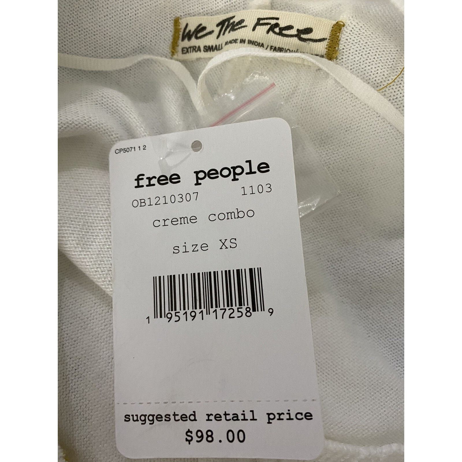 Free People Free People Free Spirit Tee / Creme Combo Size XS A002073 Size XS / US 0-2 / IT 36-38 - 6 Thumbnail
