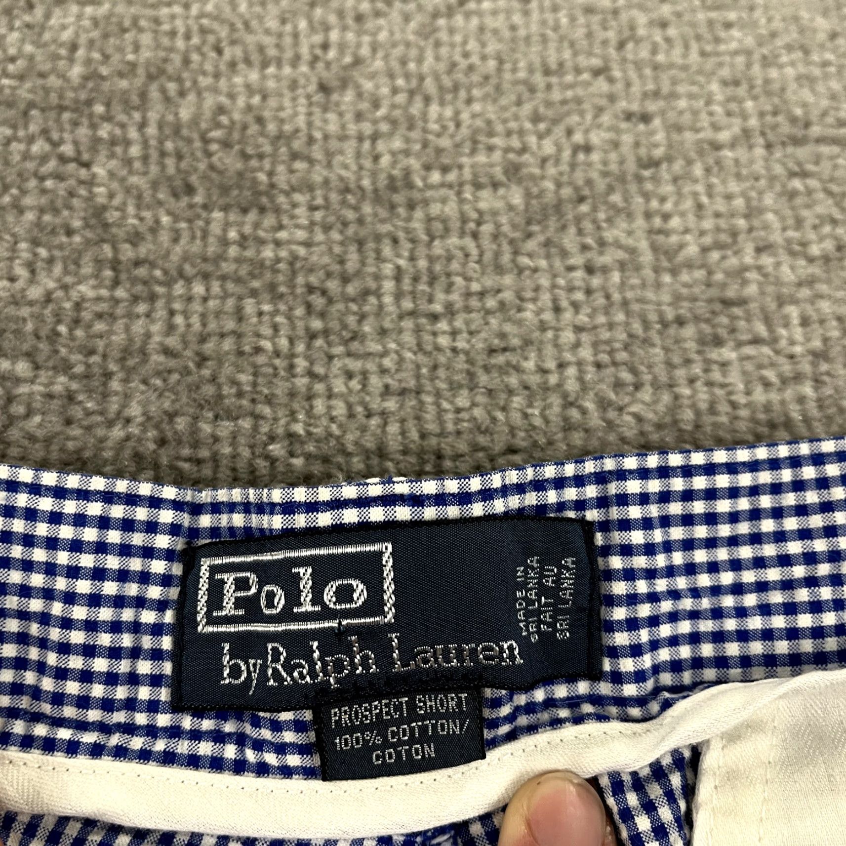 Polo Ralph Lauren POLO RALPH LAUREN Shorts Mens 33 x 8.5" White Blue Plaid Beach Preppy Casual Chino 5-Pocket Cotton Regular Mens Beach, Outdoor, Preppy Size US XS / EU 42 / 0 - 2 Thumbnail