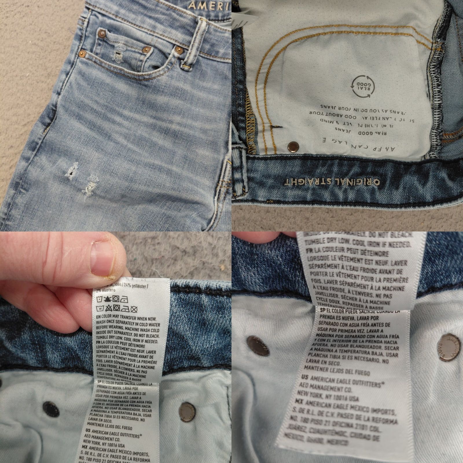 American Eagle Outfitters American Eagle Outfitters Jeans Men 30x34 Denim Distress AirFlex Temp Tech Indigo Waters Distressed 5-Pocket Baggy Regular Size US 30 / EU 46 - 9 Thumbnail