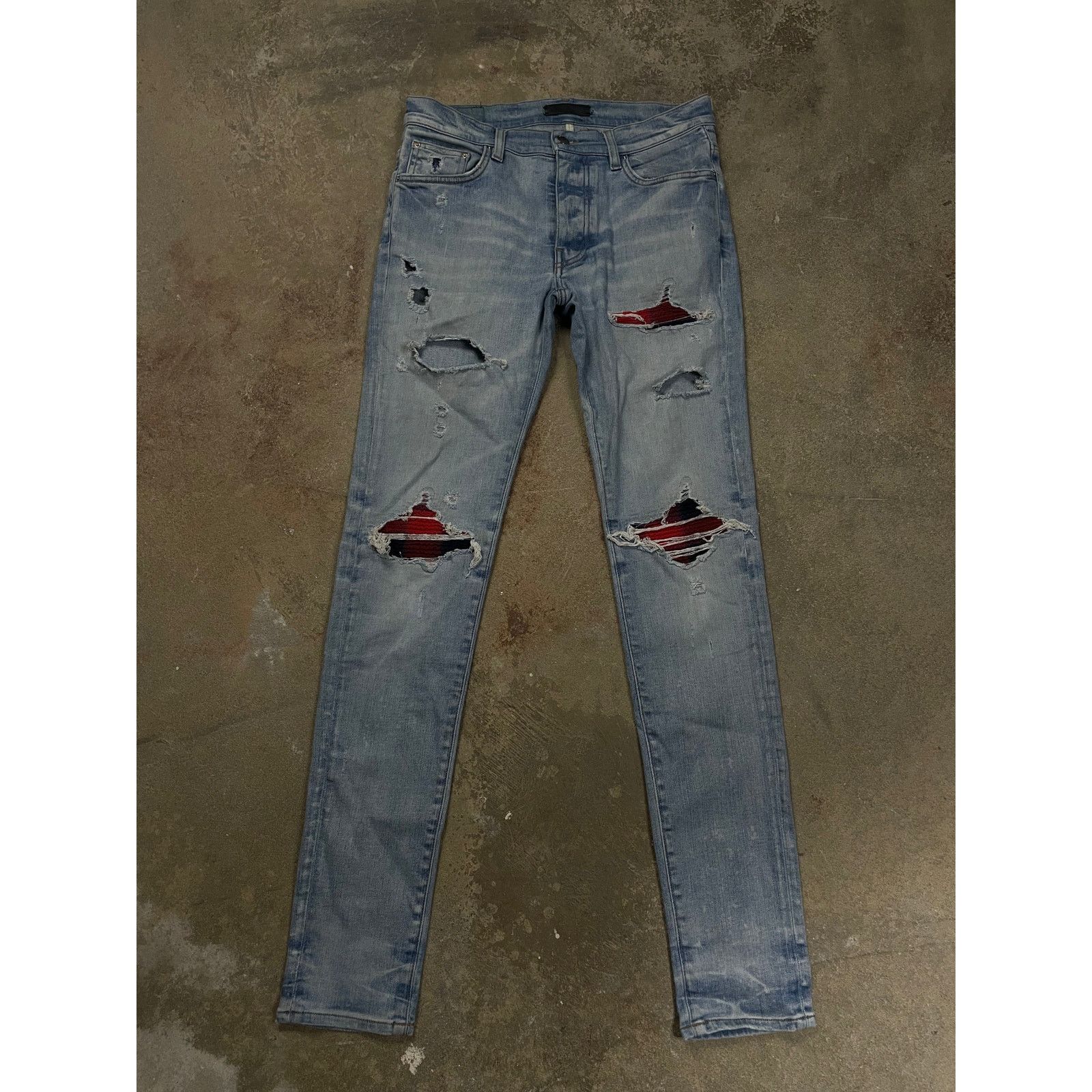 Amiri Amiri MX1 Lightwash Blue Red Patch Used 30 Size US 30 / EU 46 - 1 Thumbnail