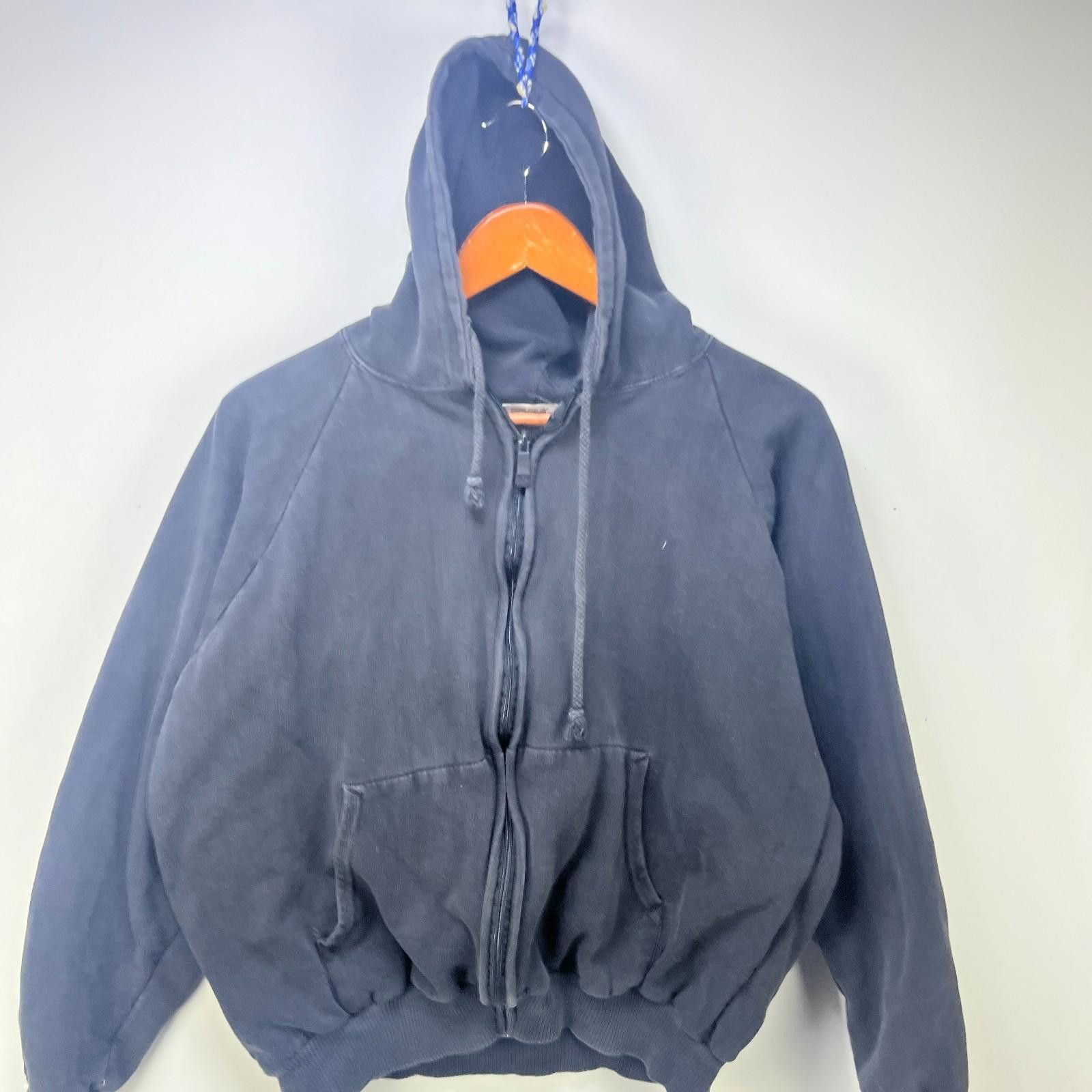 Vintage Vintage 90s Sun Faded Blank Black Raglan Waffle Zip Hoodie L Size US L / EU 52-54 / 3 - 2 Thumbnail