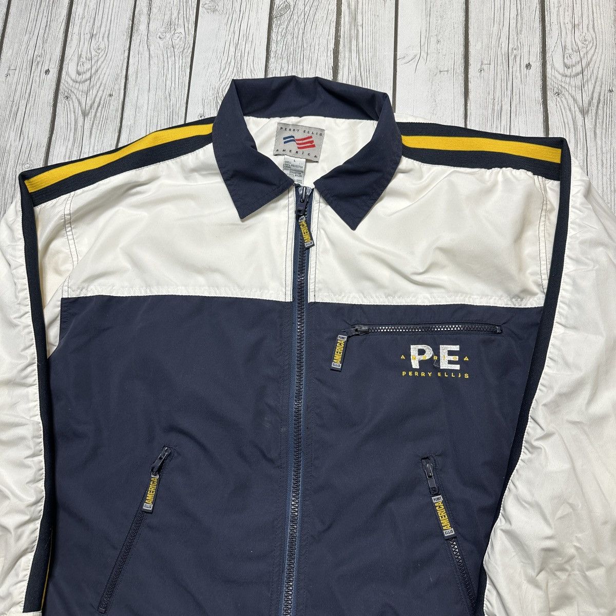Perry Ellis × Vintage Vintage Perry Ellis America jacket Size US L / EU 52-54 / 3 - 3 Thumbnail
