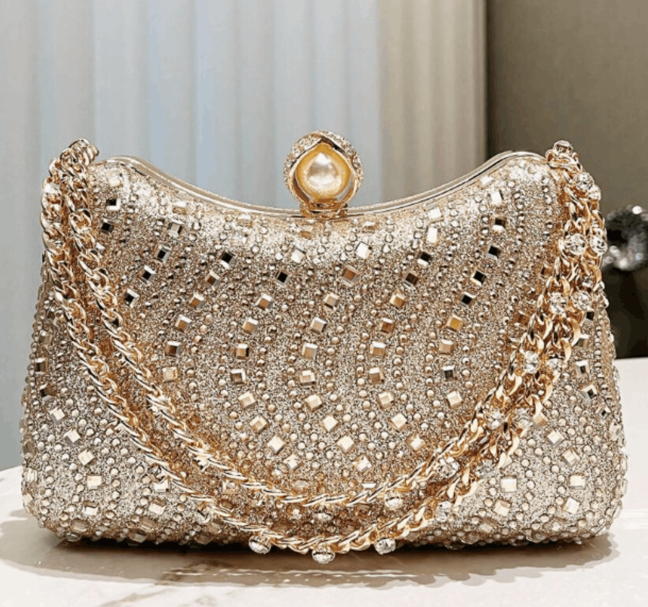 Japanese Brand Sparkly Rhinestone Clutch Evening Bag Size ONE SIZE - 3 Thumbnail
