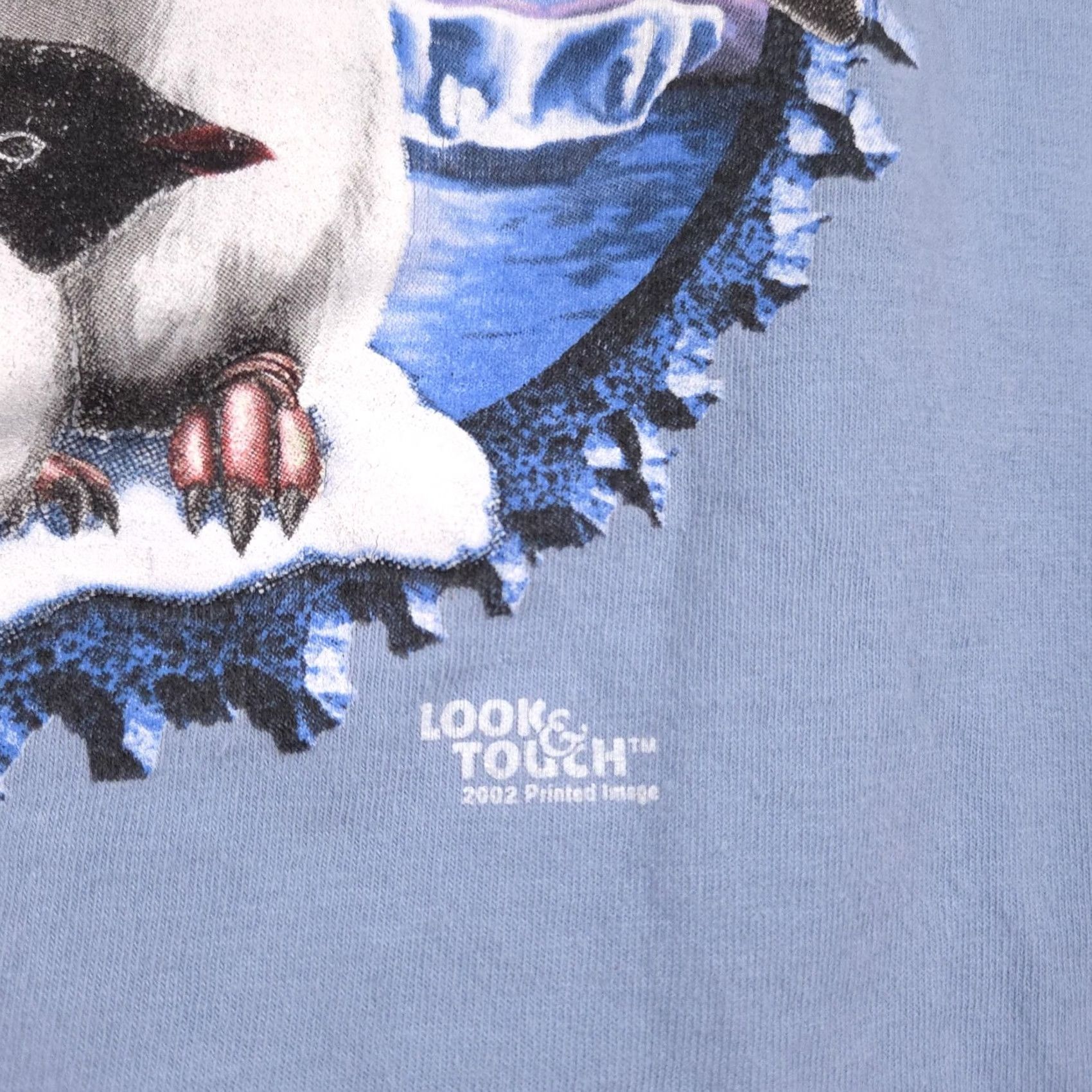 Vintage VINTAGE Bayside Shirt Mens 2XL Blue Penguin Look & Touch 2002 USA Graphic Tee 00s Crew Neck Short Sleeve Heavyweight Preshrunk Triangle of Penguins Size US XXL / EU 58 / 5 - 5 Thumbnail