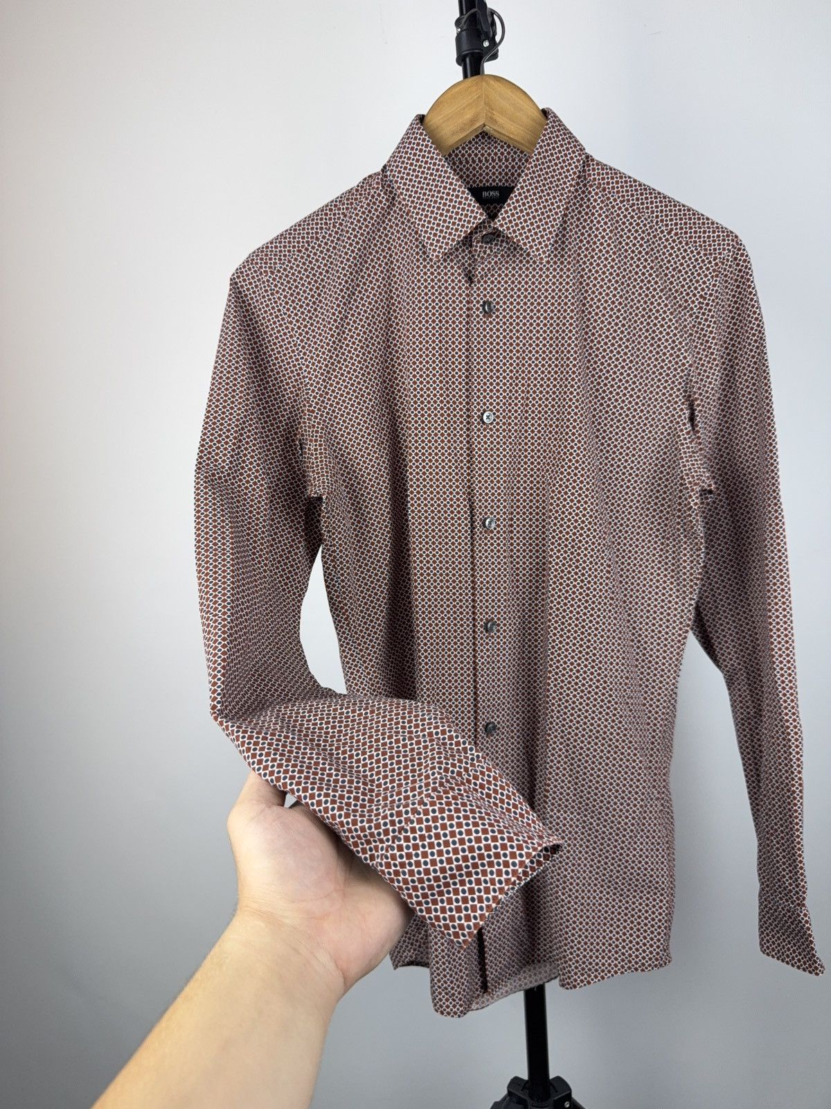 Hugo Boss Vintage Retro dot pattern Hugo Boss Designer Luxury Shirt Size US S / EU 44-46 / 1 - 4 Thumbnail