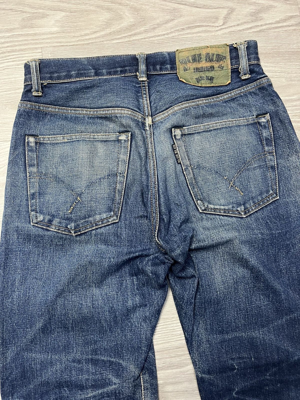 Blue Blue Japan Vintage HR Market Blue Blue Japan Selvedge faded Denim Jeans Size US 31 - 5 Thumbnail