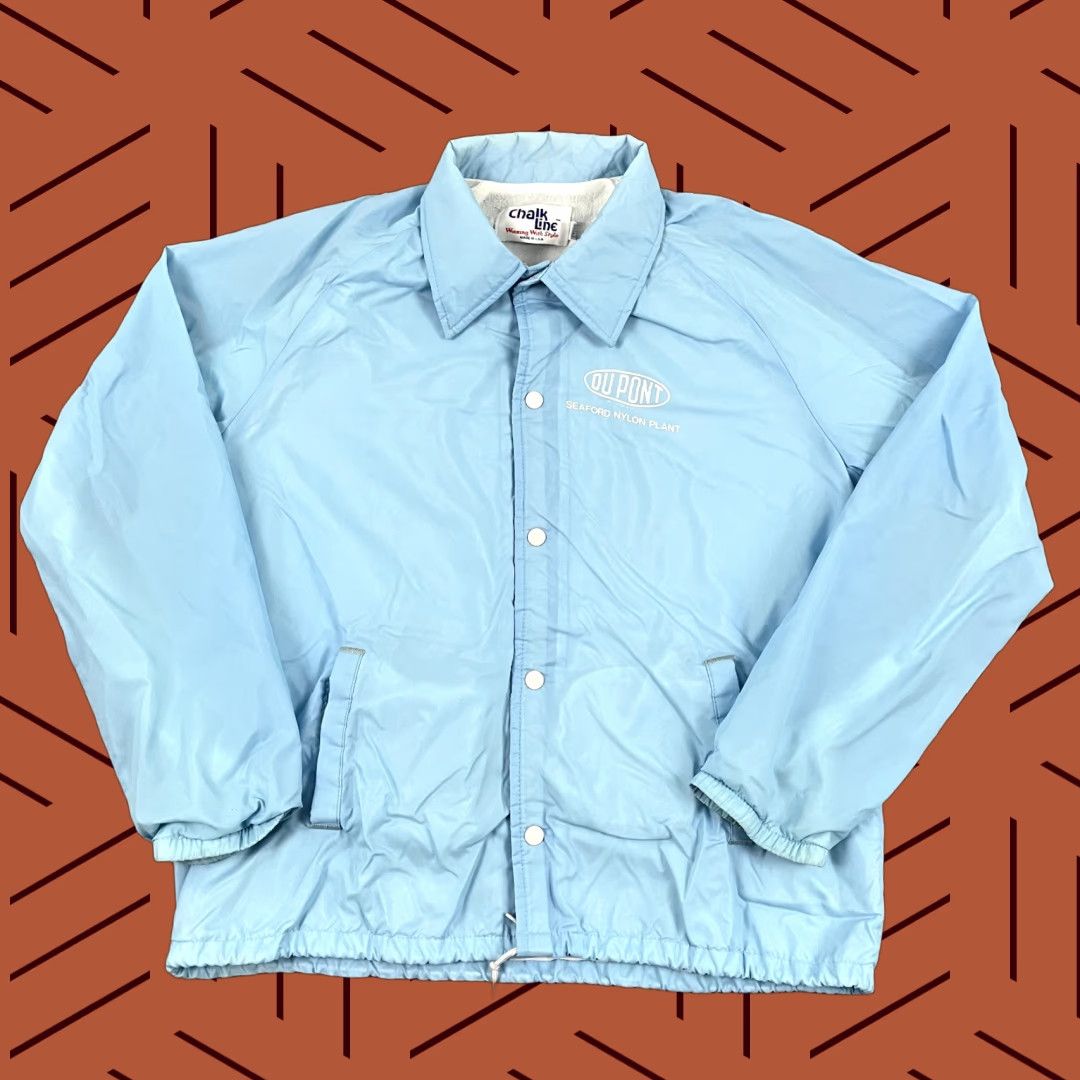 Chalk Line VINTAGE Chalk Line Jacket Mens L Blue Nylon 80s Seaford DE Overcoat Size US L / EU 52-54 / 3 - 1 Thumbnail