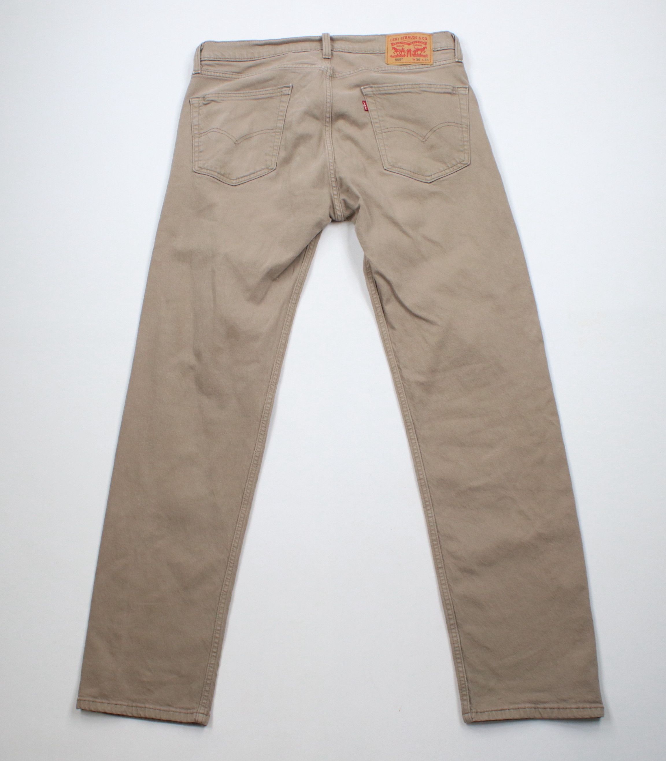 Levi's × Vintage Vintage Y2K Levis 505 Stretch Regular Fit Denim Jeans Beige Size US 36 / EU 52 - 10 Thumbnail
