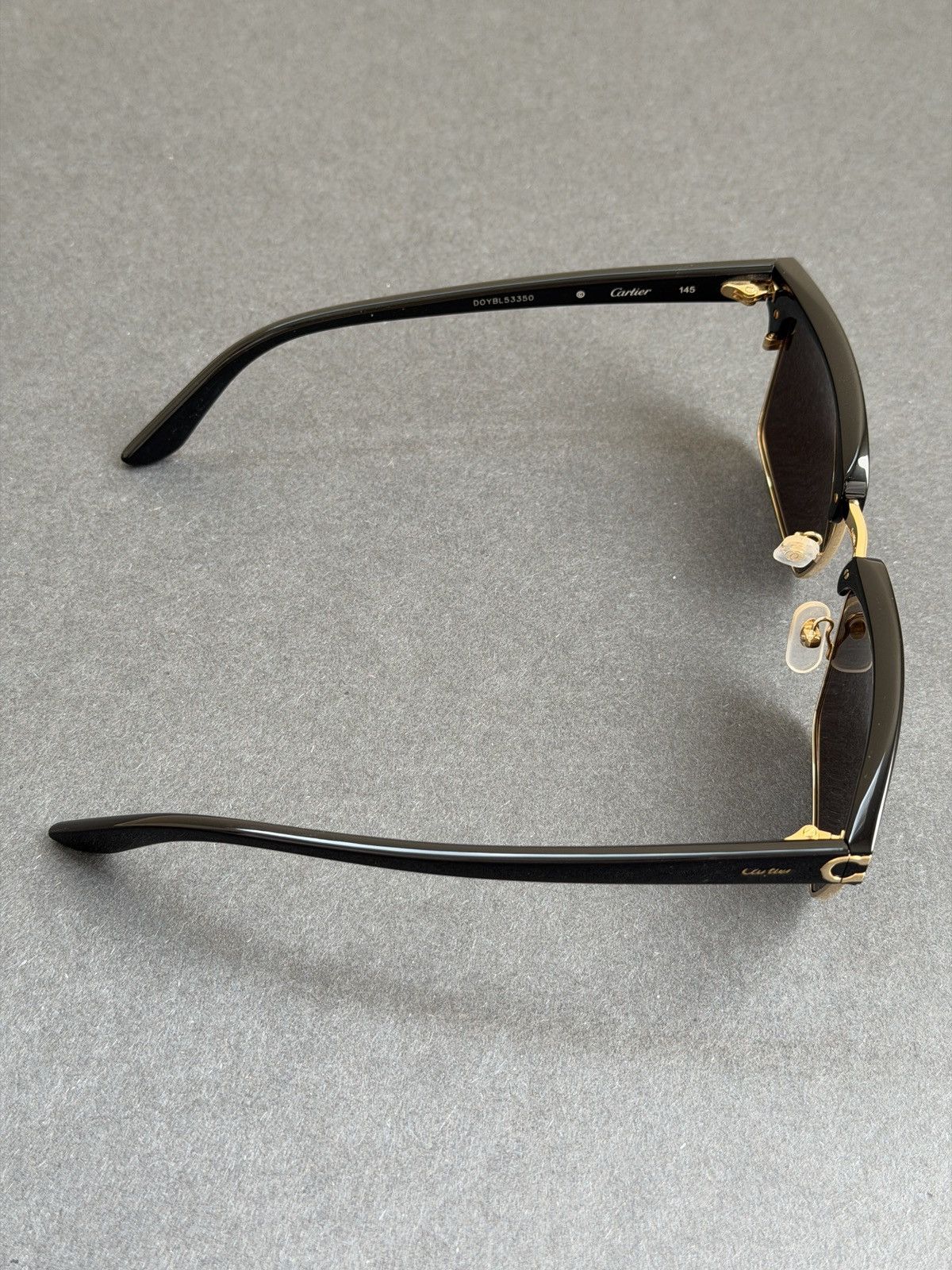 Cartier Cartier Black Square Acetate Metal Frame Sunglasses Size ONE SIZE - 6 Thumbnail