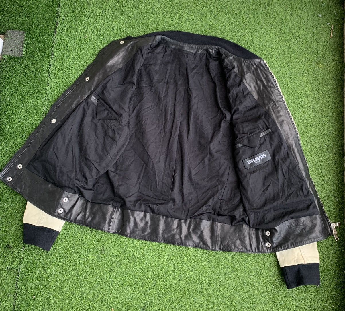 SS 15 Balmain Bomber Bikers Lamb Leather Jacket
