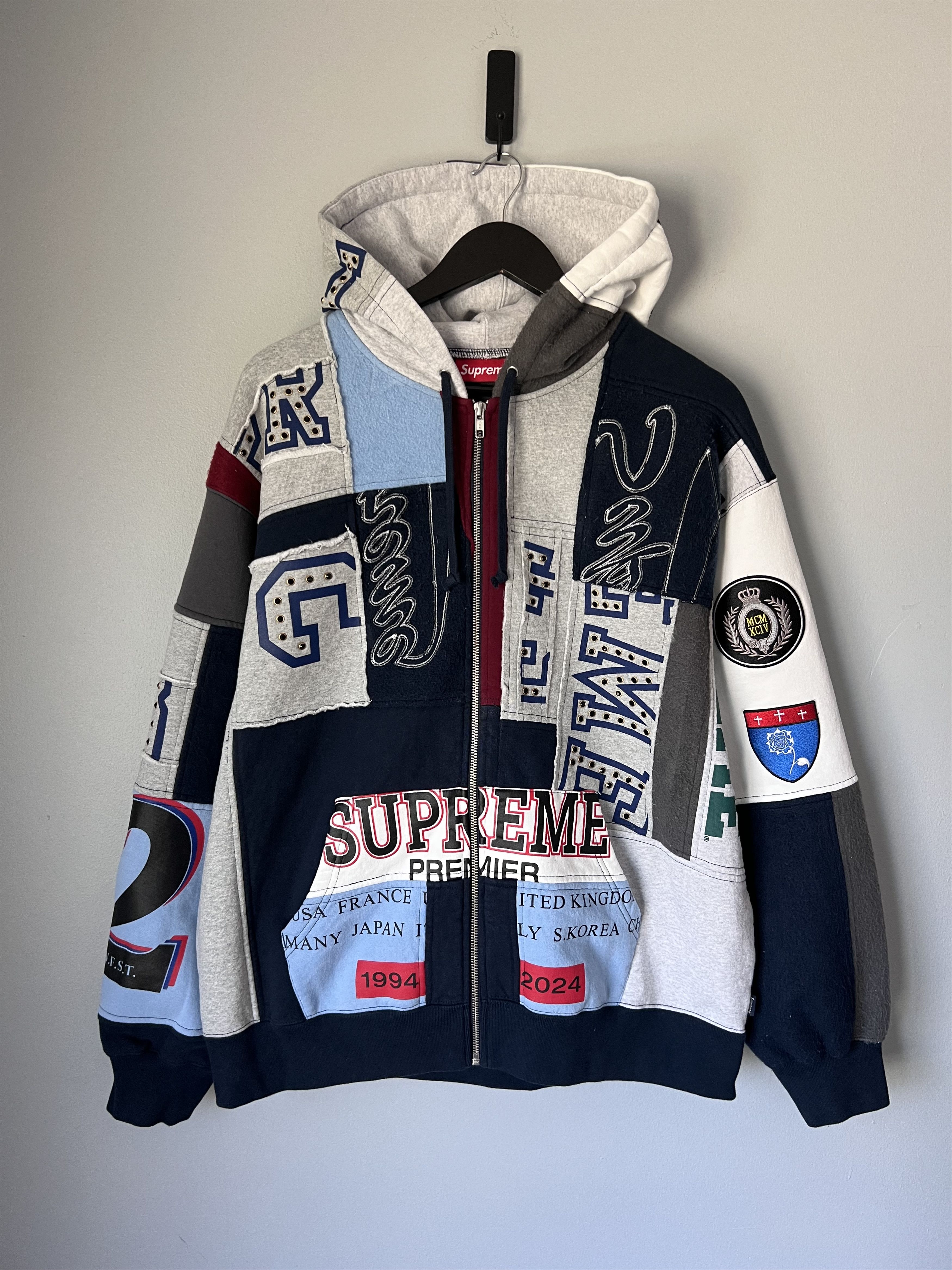 Supreme Patchwork Zip Up | Grailed
