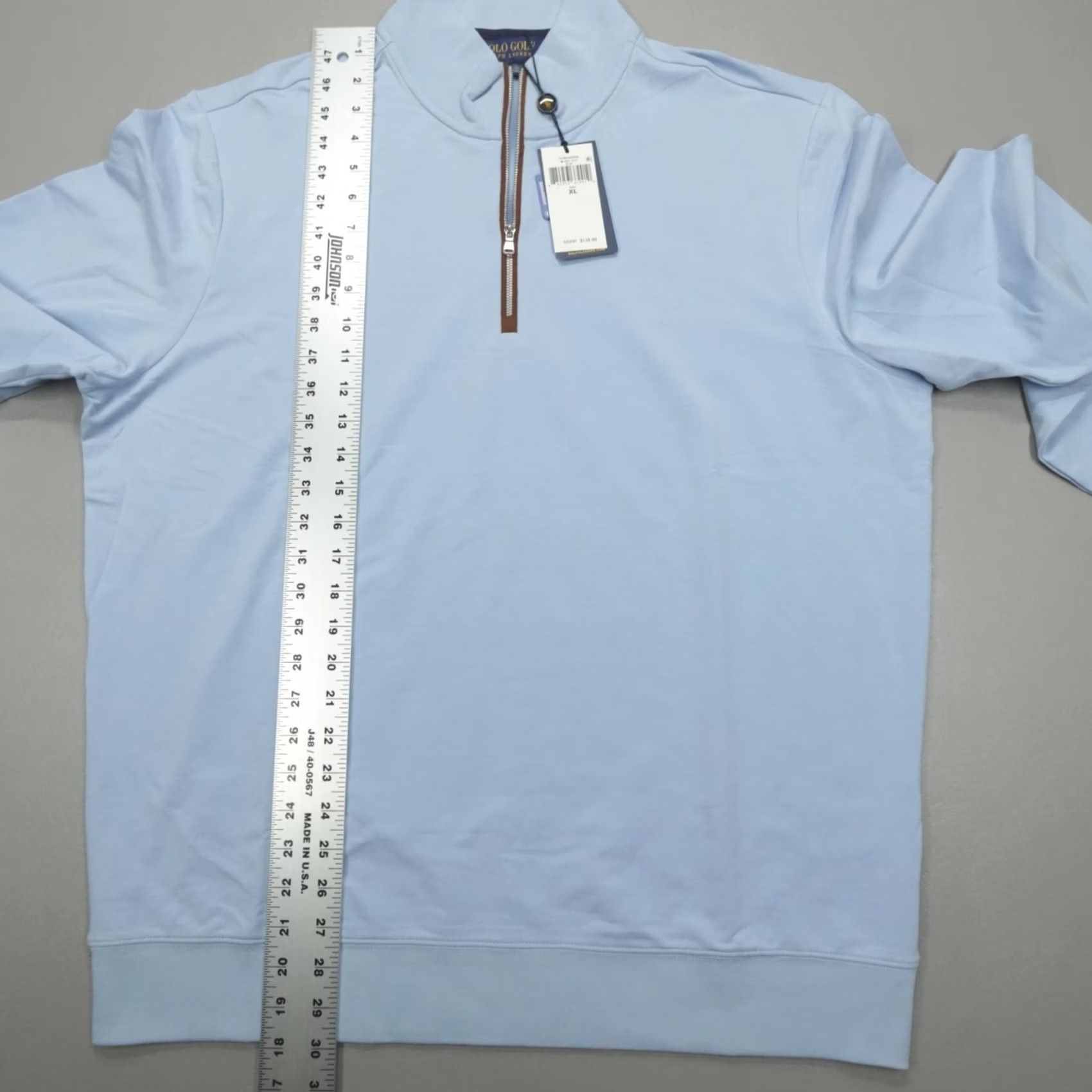 Polo Ralph Lauren Polo Ralph Lauren Golf 1/4 Zip Men XL Blue Lisle Water Repellent Stretch Mock Neck Stand-Up Collar Sports Activewear Shirt Size US XL / EU 56 / 4 - 7 Thumbnail