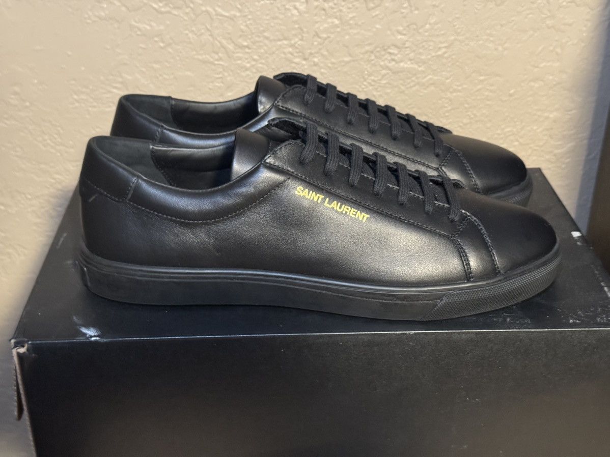 Saint Laurent Paris Andy Low Top SL Sneakers Black Size US 10 / EU 43 - 2 Thumbnail