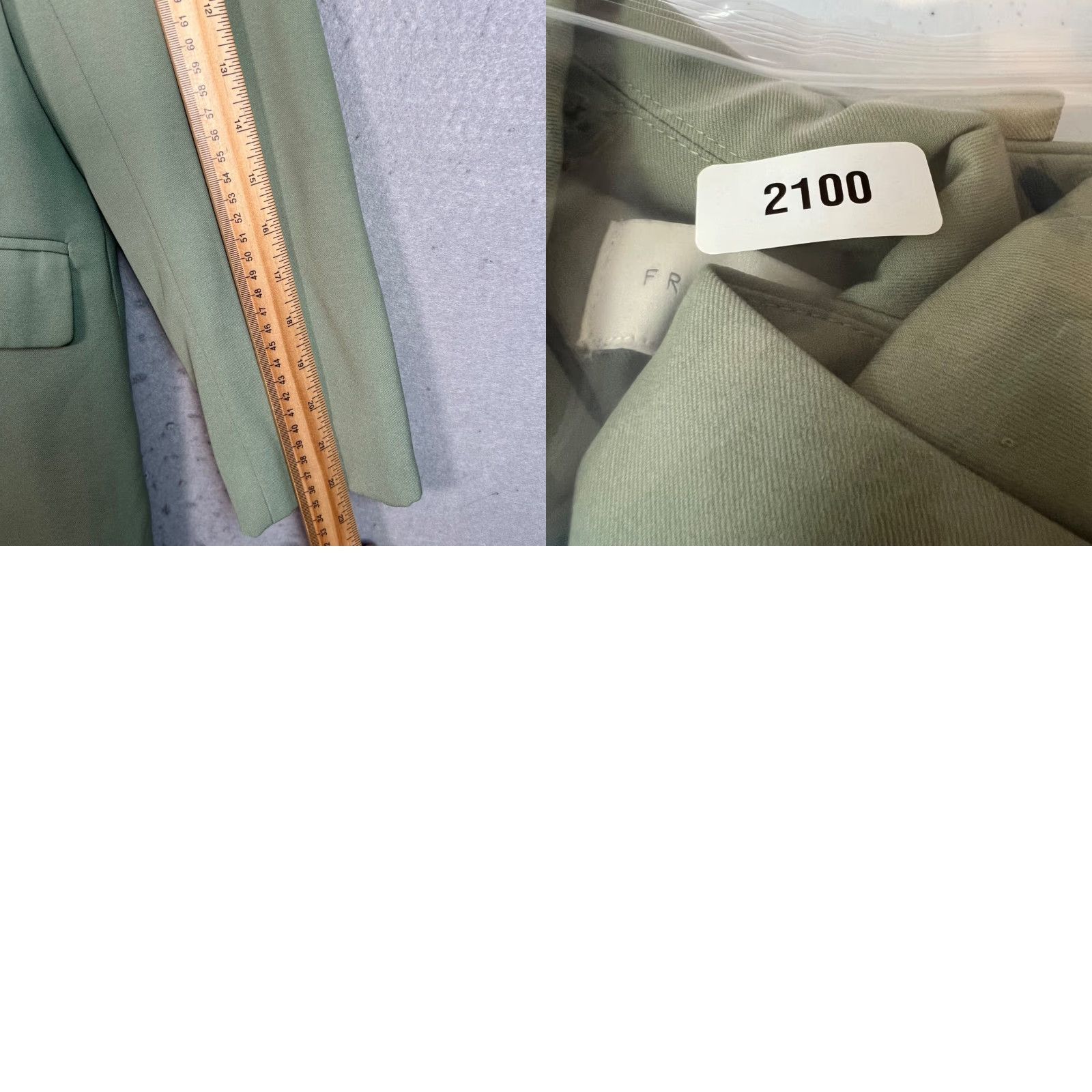 Vintage French Mauve Double-Breasted Blazer Small Sage Green Polyester Womens Size S / US 4 / IT 40 - 8 Thumbnail