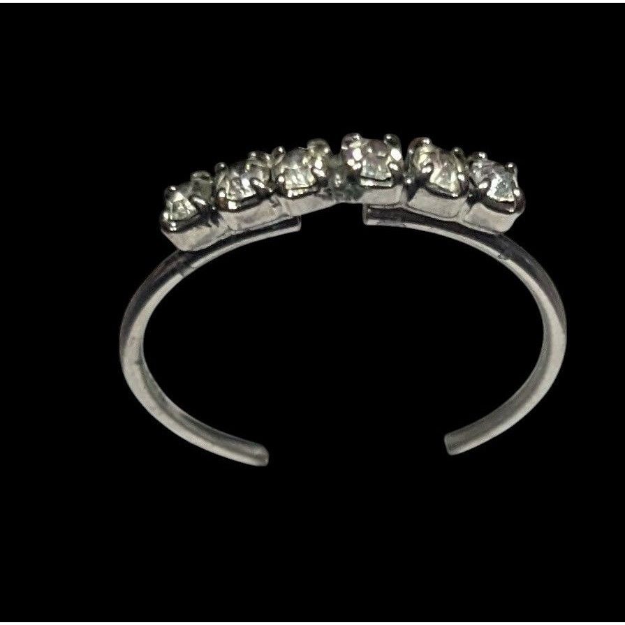 Other Simple Elegant Rhinestone Line Silver Tone Ring Size 8 1/4 Size ONE SIZE - 10 Thumbnail