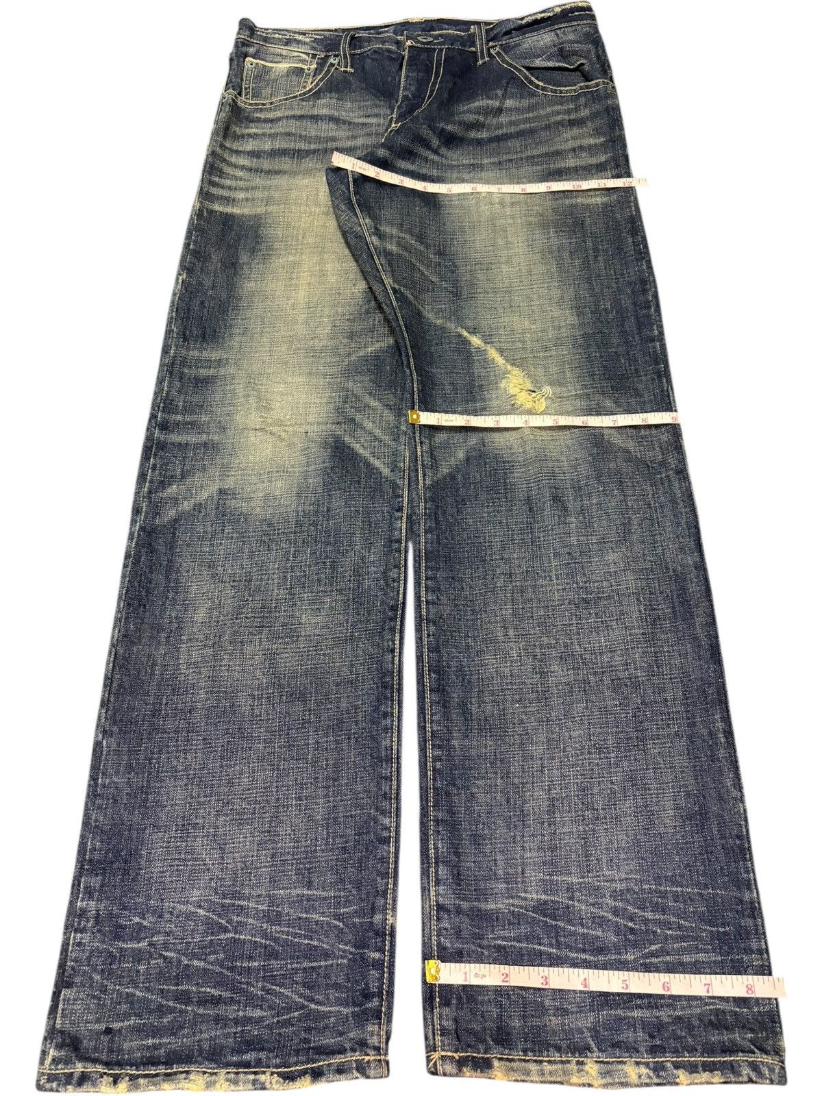 Edwin Vintage Japanese Brand Mud Wash Distress Selvedge Jeans Size US 31 - 8 Thumbnail