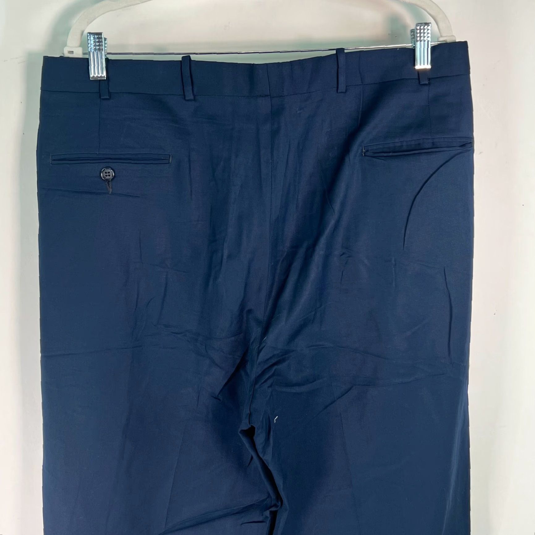 Jos. A. Bank Jos A Bank Business Express Mens Pleated Cuffed Blue Dress Pants 38X32 Size US 38 / EU 54 - 3 Thumbnail