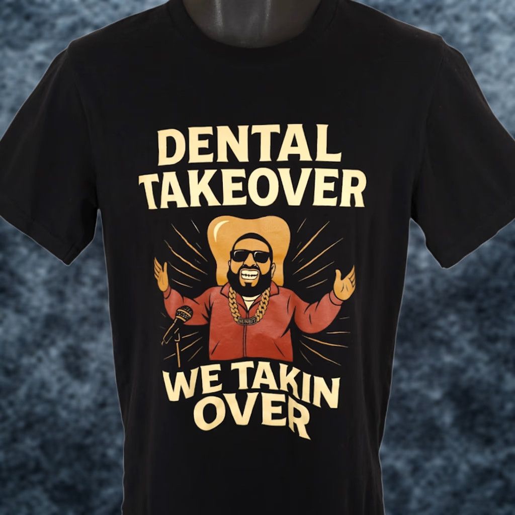 Vintage Funny Dentist T Shirt Mens Size Medium Black Dental Takeover We Takin Over T-Shirt Size US M / EU 48-50 / 2 - 1 Thumbnail