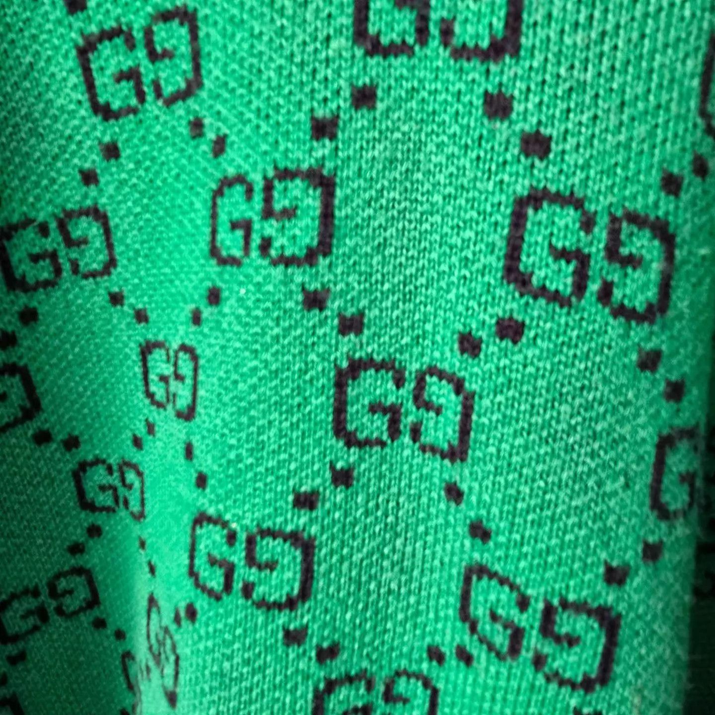 Gucci Gucci Green V-neck GG Allover Print Knit Top S 99 Size US S / EU 44-46 / 1 - 3 Thumbnail