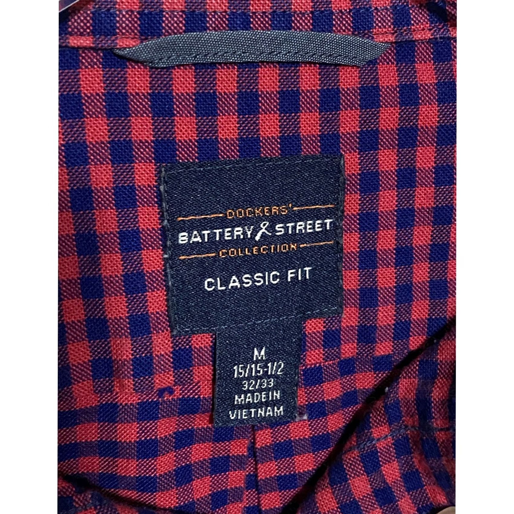 Dockers VINTAGE Dockers Battery Street Red Blue Check Button-Down Shirt Classic Fit M Men Red Blue Check Button-Down Shirt Mens M Preppy Workwear Size US M / EU 48-50 / 2 - 6 Thumbnail