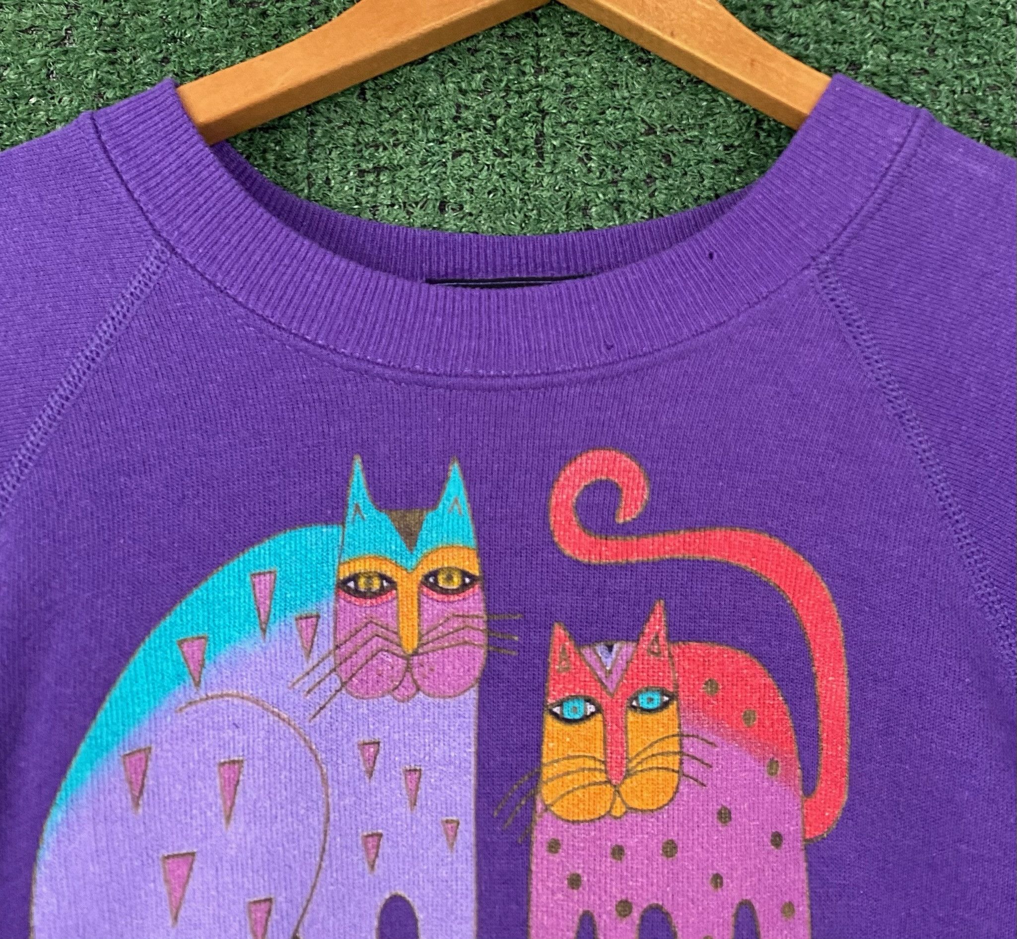 Vintage 80’s Susan Burch Fantastic Cat Artwork Sweatshirt Medium Size M / US 6-8 / IT 42-44 - 3 Thumbnail