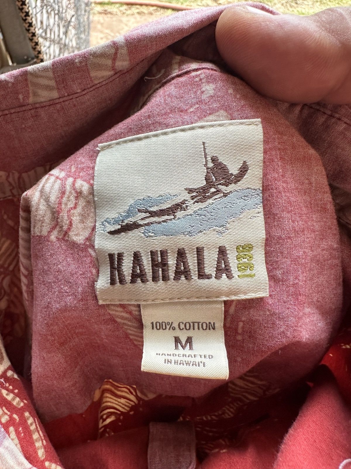 Kahala PreOwned Kahala Hawaiian Print Pink Full Button Men's Medium Size US M / EU 48-50 / 2 - 4 Thumbnail