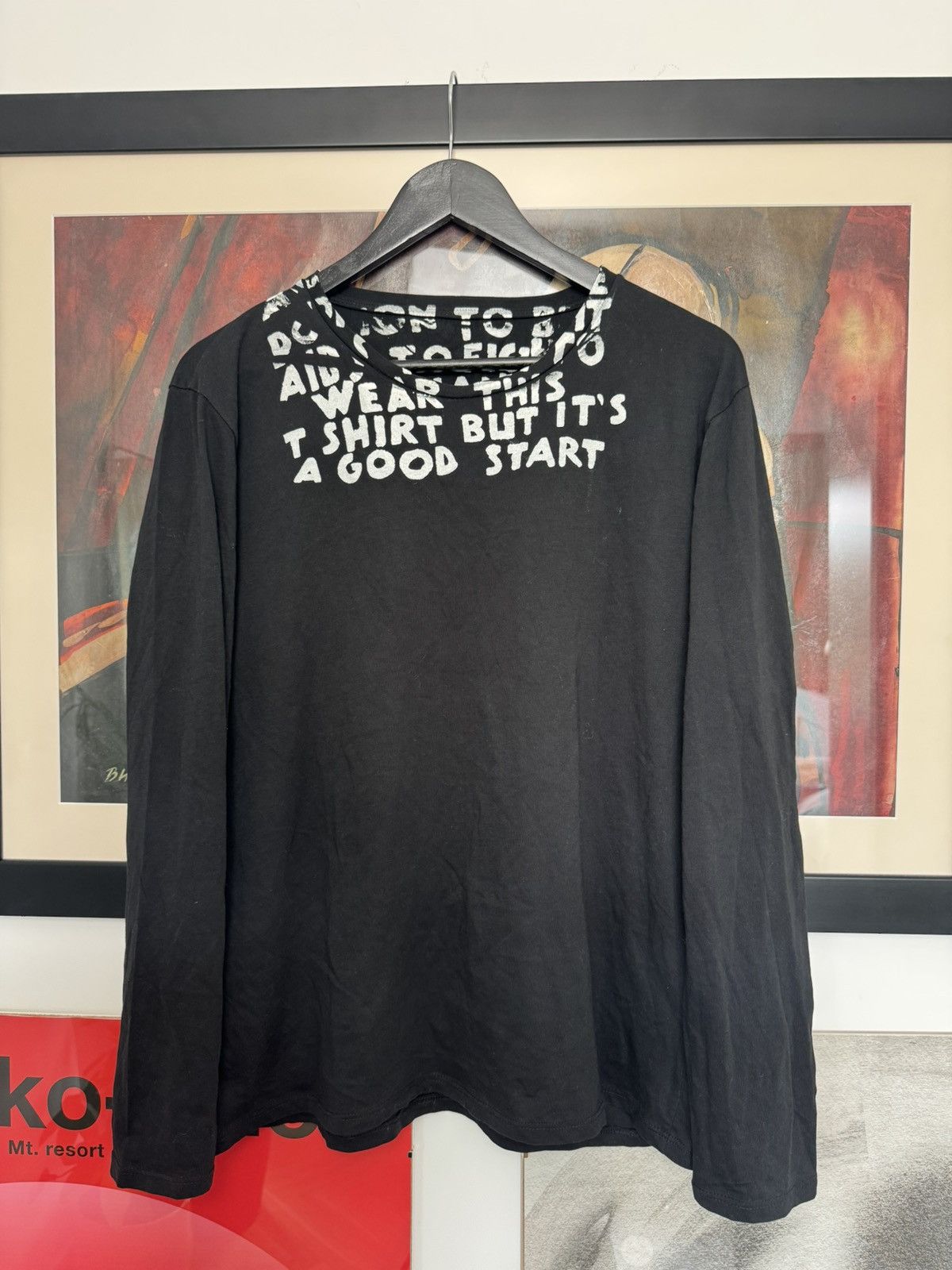 Vintage Y2k Text Print Longsleeve Tee Maison Margiela Vibe