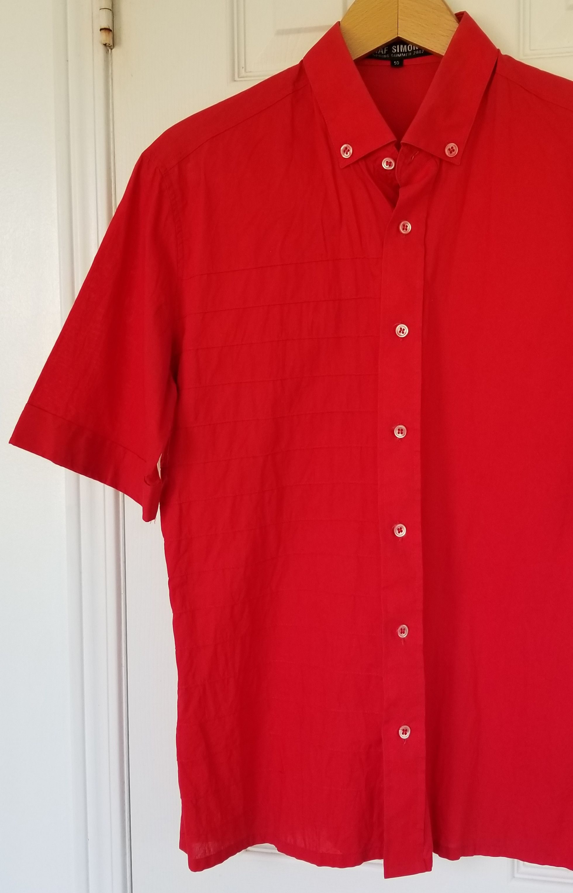 Raf Simons Raf Simons Archival Vivid Red Vibrant Cardinal Shirt Size US S / EU 44-46 / 1 - 2 Thumbnail