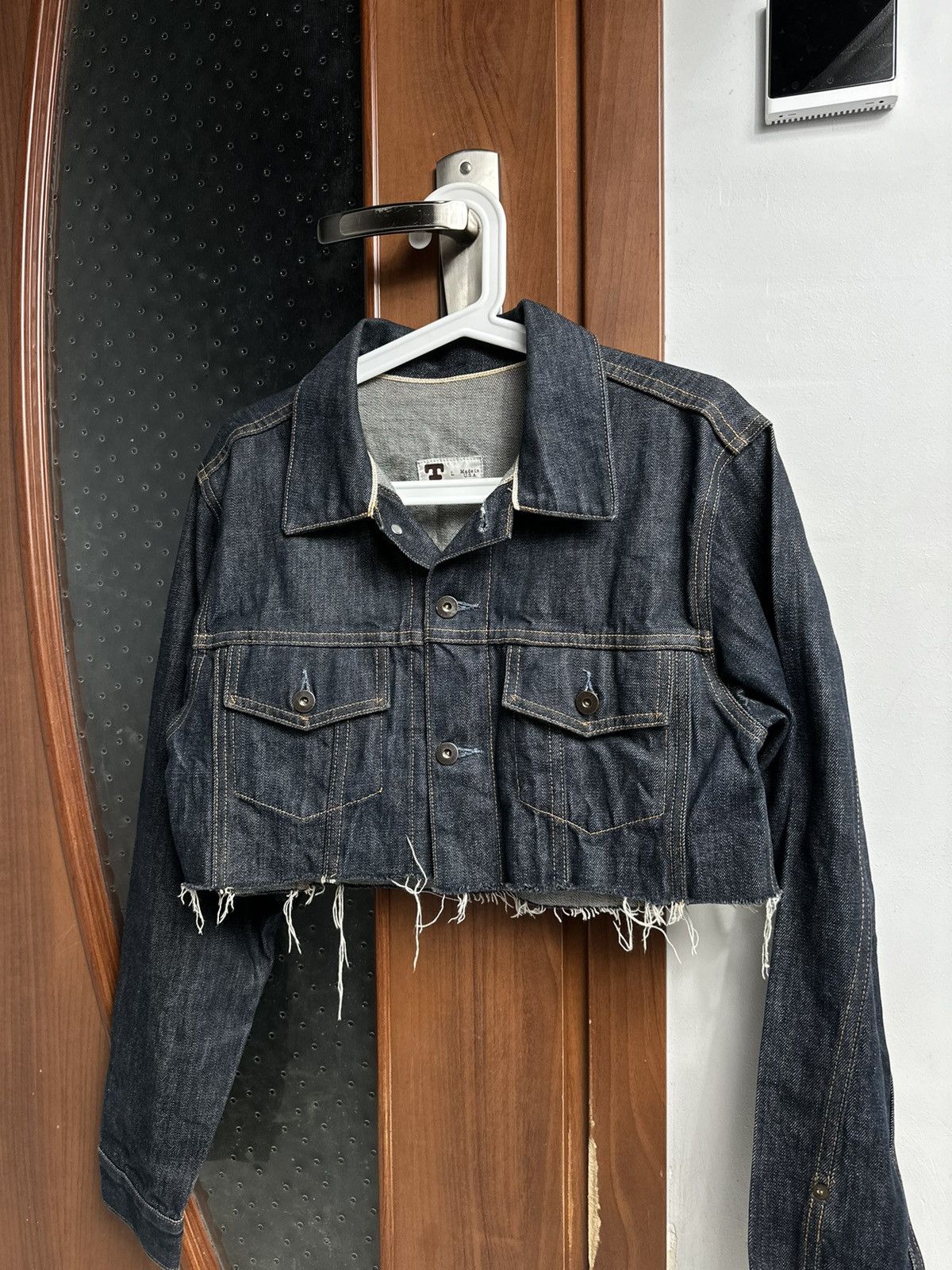 Tellason Mens Cropped Denim Jacket Tellason Jacket USA Avantgarde Size US M / EU 48-50 / 2 - 3 Thumbnail