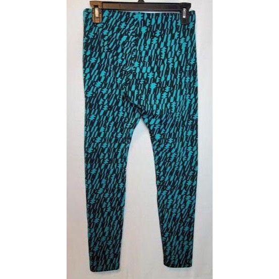 Nike Nike Printed Mid Rise Black Teal Turquoise Medium Leg-A-See Size 28" / US 6 / IT 42 - 5 Thumbnail