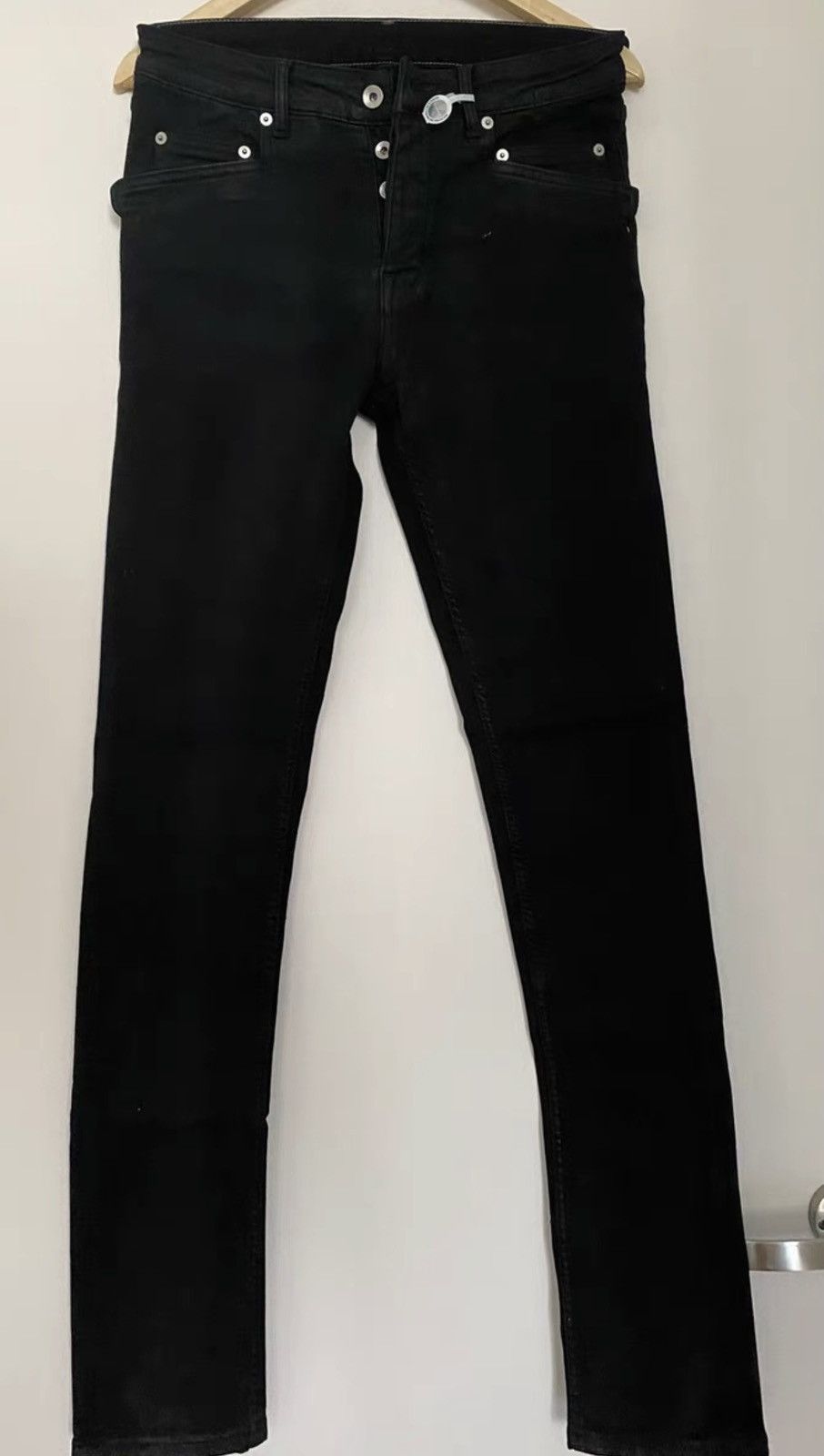 Rick Owens Rick Owens Men's Black Matte Wax-Coated Stretch Jeans Size US 30 / EU 46 - 1 Thumbnail