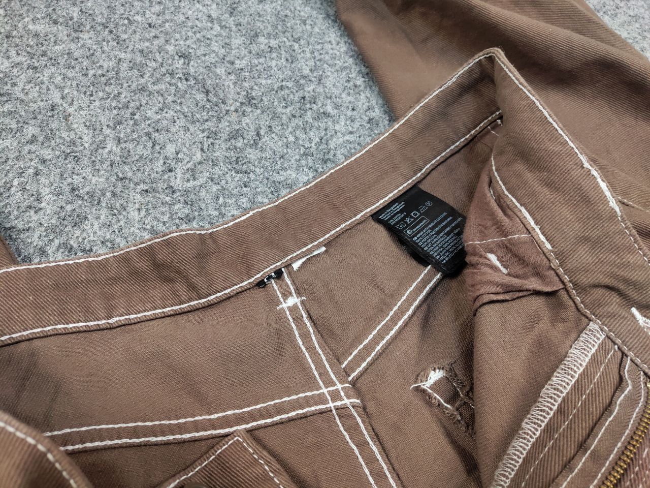 Japanese Brand Vintage 90's Japanese Beggy Beige Cargo Pants Y2K Hype Style Size US 32 / EU 48 - 14 Thumbnail