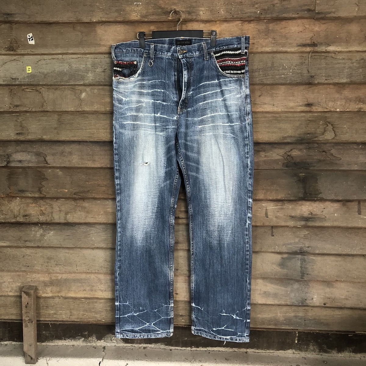 In The Attic Blue Distressed Denim Pants #7320