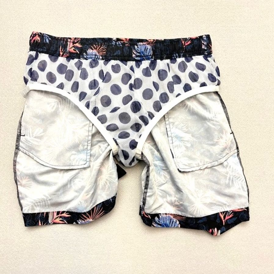 Vintage CON.STRUCT Board Shorts Tropical Swim Trunks Black Floral 8" Mens Size L Size US 33 - 5 Thumbnail