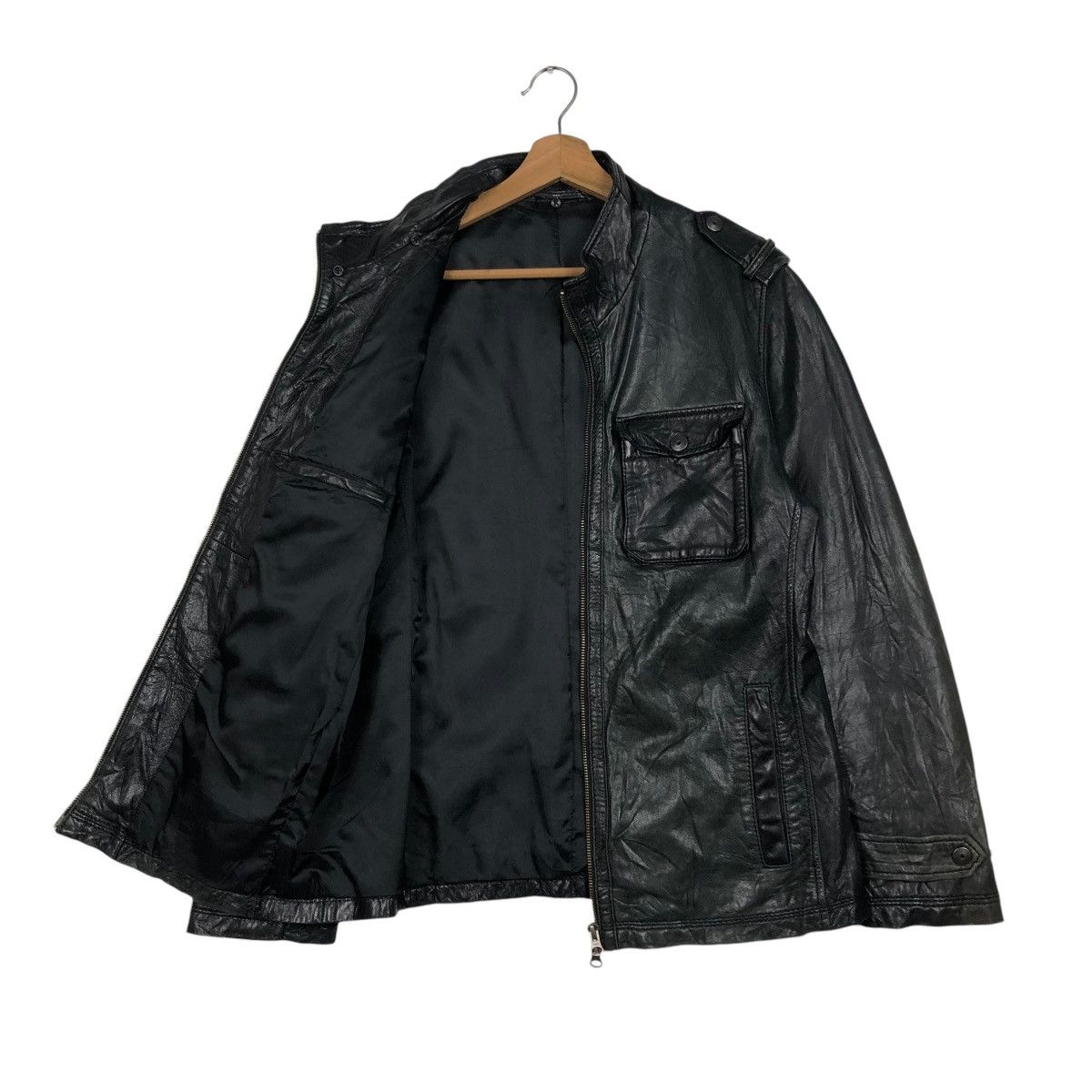 Issey Miyake 🔥VINTAGE BIKER LEATHER JACKET ON BOARD ISSEY MIYAKE Size US L / EU 52-54 / 3 - 13 Thumbnail