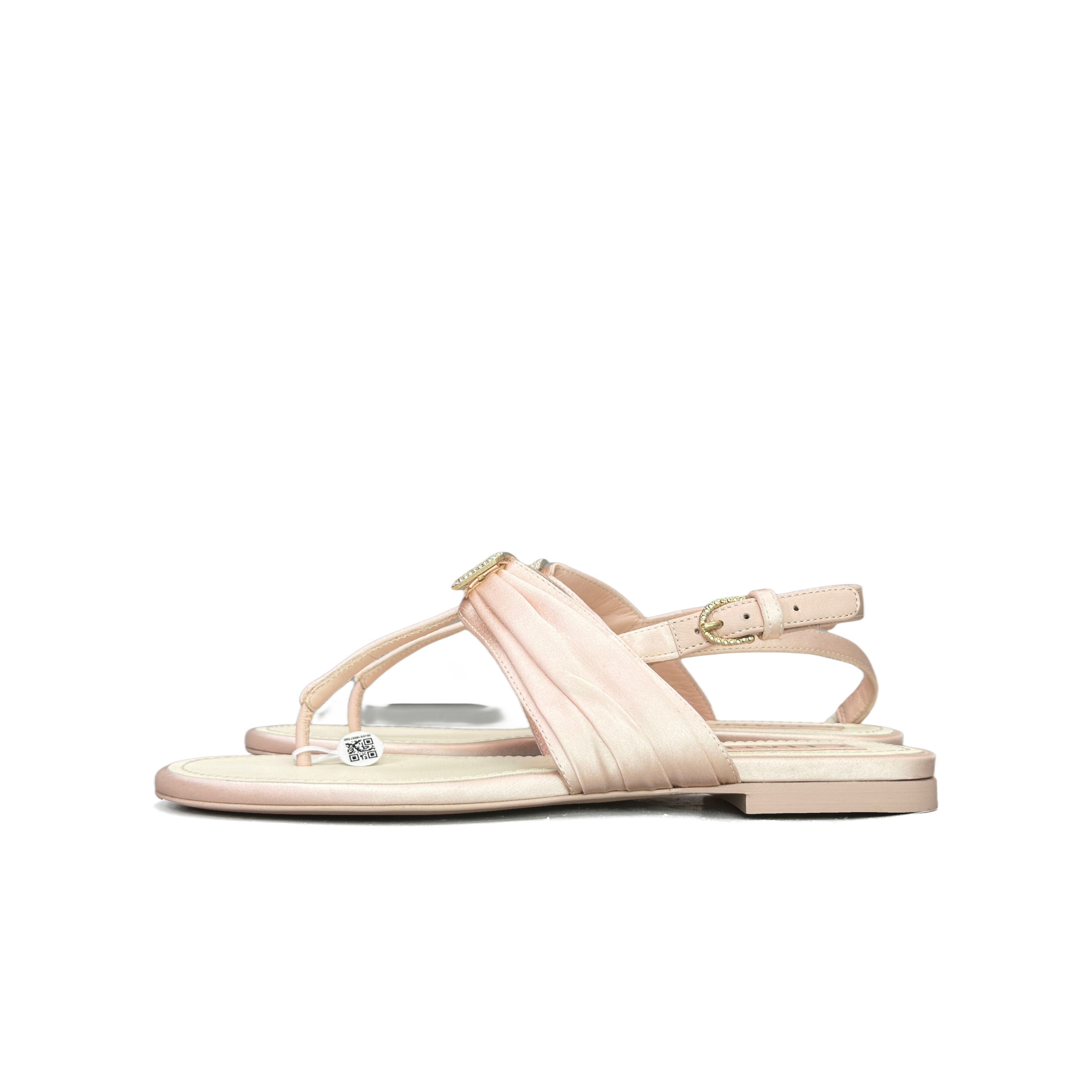 Chanel Chanel Pink Satin Thong Sandals Size 36.5 Size US 6.5 / IT 36.5 - 1 Thumbnail