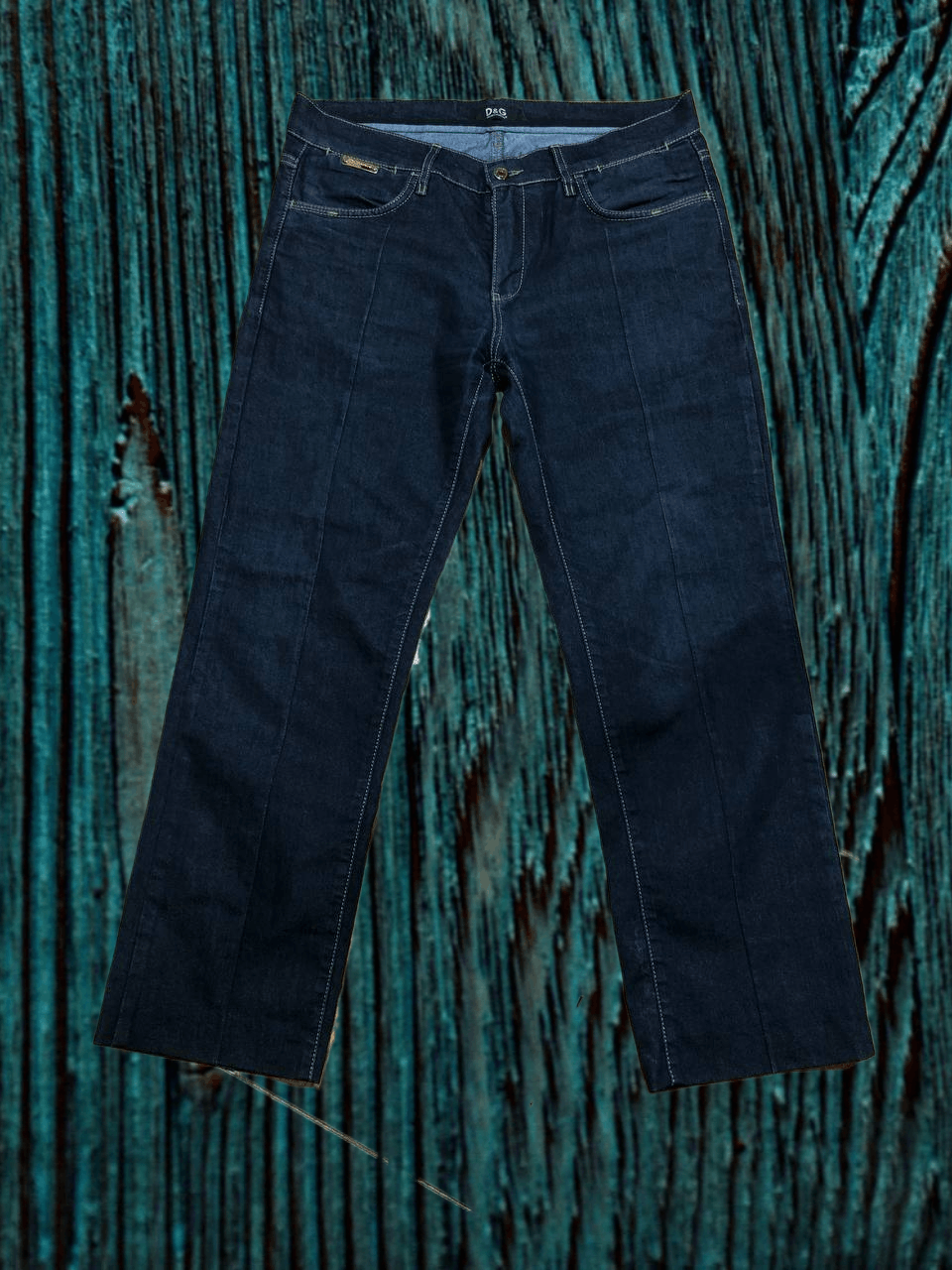 Dolce & Gabbana Dolce & Gabbana Dark Blue Metallic Denim Straight Leg Size US 36 / EU 52 - 1 Thumbnail