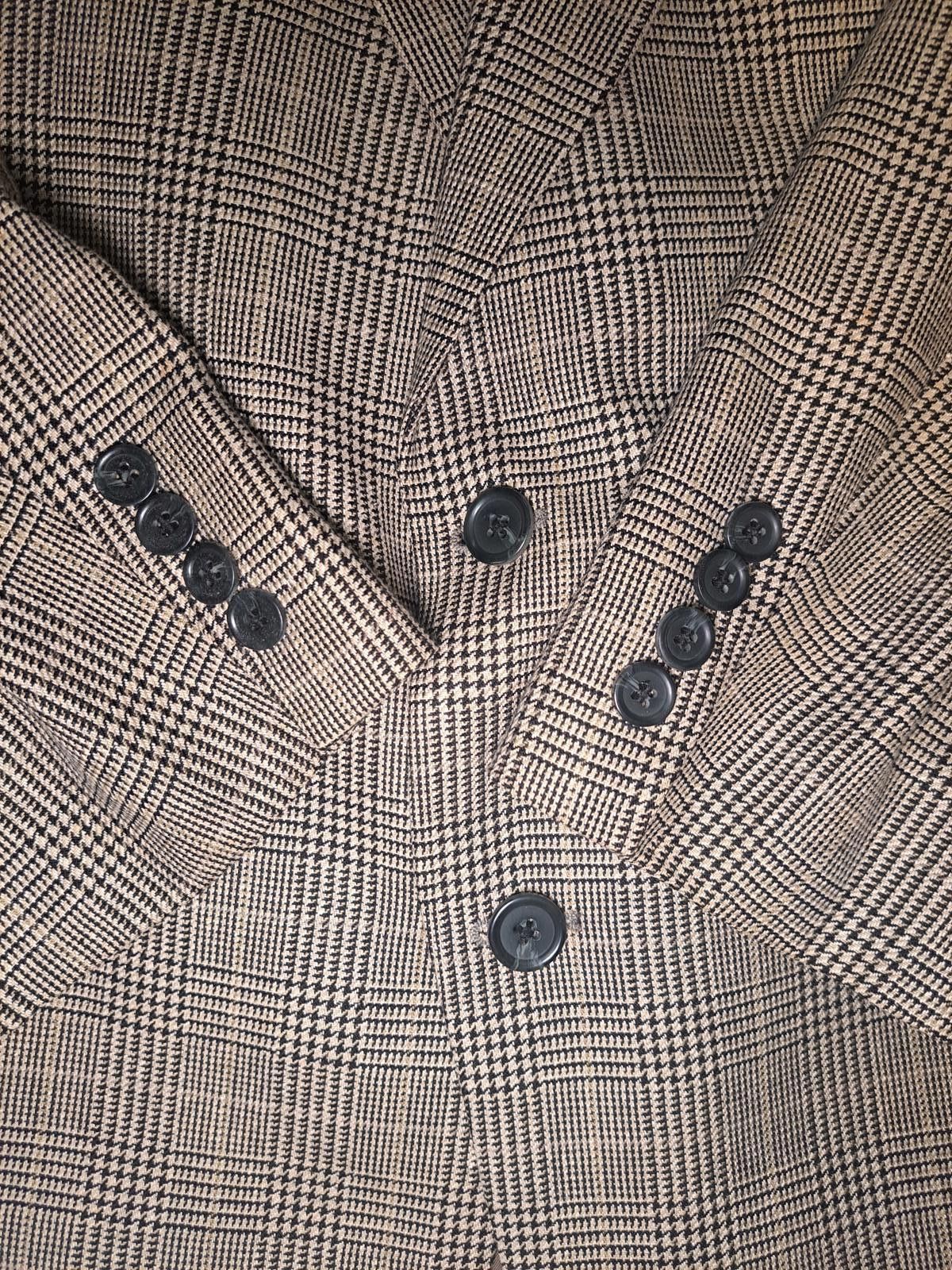 Polo Ralph Lauren Chaps Ralph Lauren Sport Coat Mens 48L Beige Glen Plaid Wool Size 48L - 3 Thumbnail