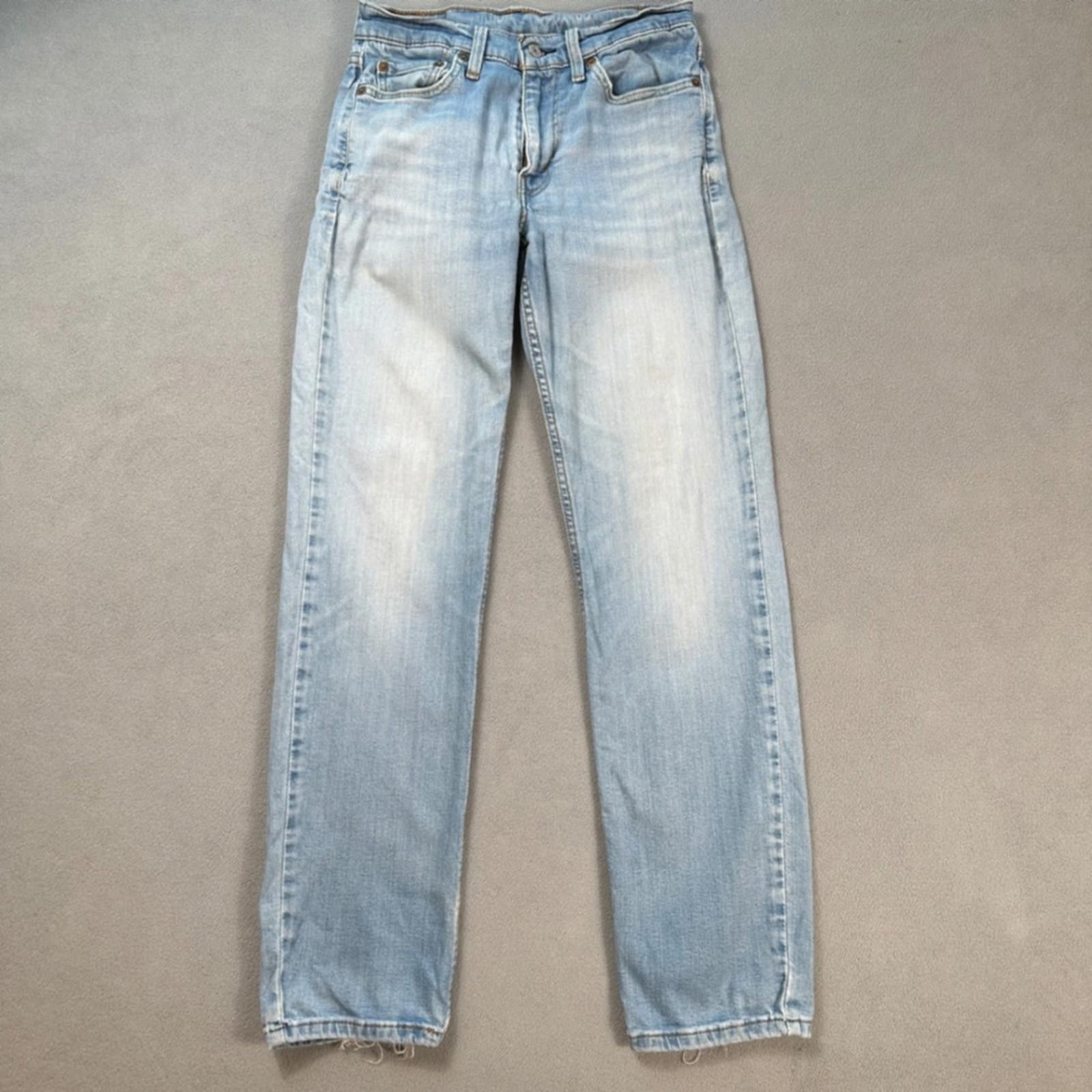 Levi's Levis 514 Mens Jeans 29x32 Blue Straight Fit Light Wash Size US 29 - 1 Thumbnail