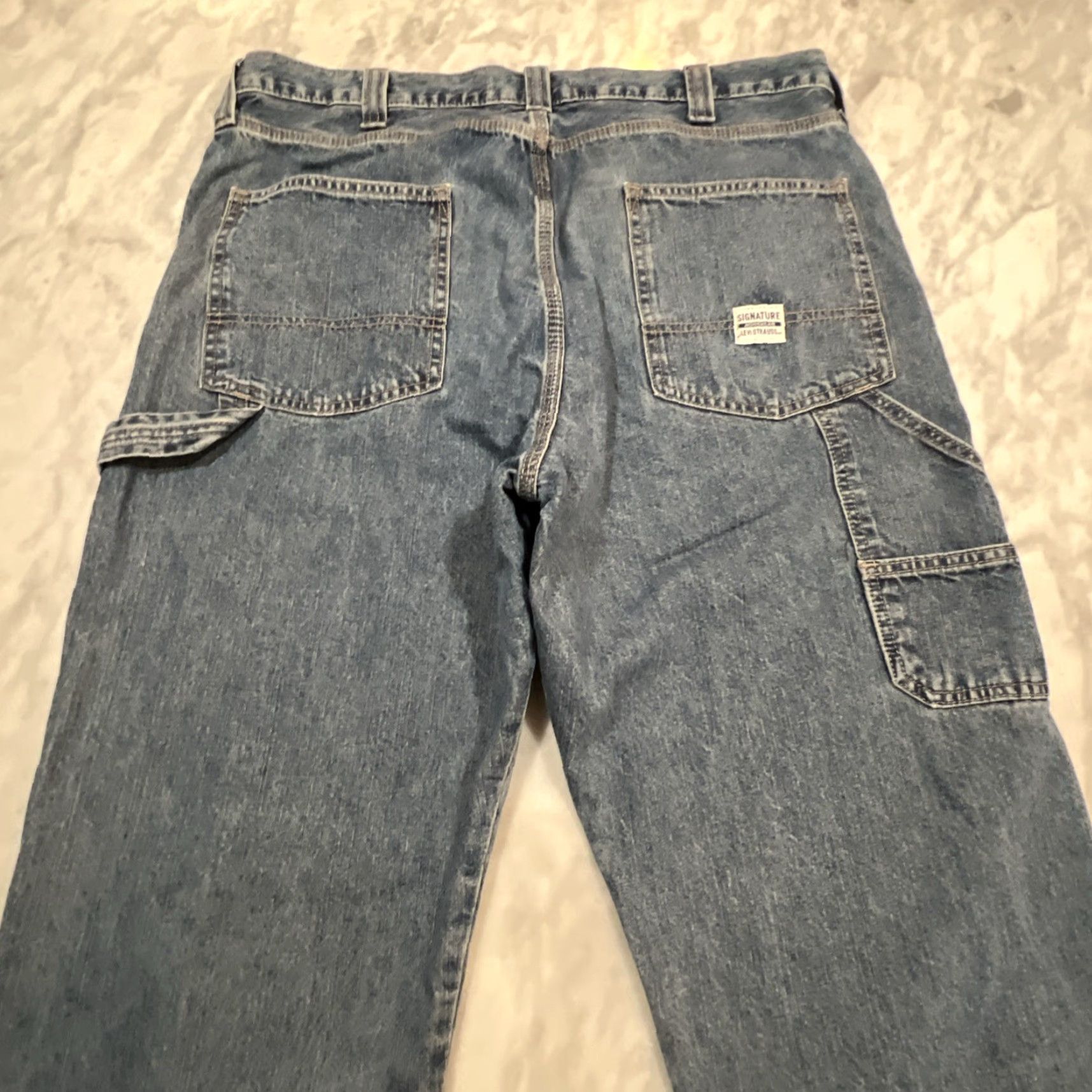Levi's Levi Strauss Signature Carpenter Jeans Mens W38 L30 Blue Cotton Workwear Jeans 5-Pocket Design Regular WC? Size US 38 / EU 54 - 4 Thumbnail