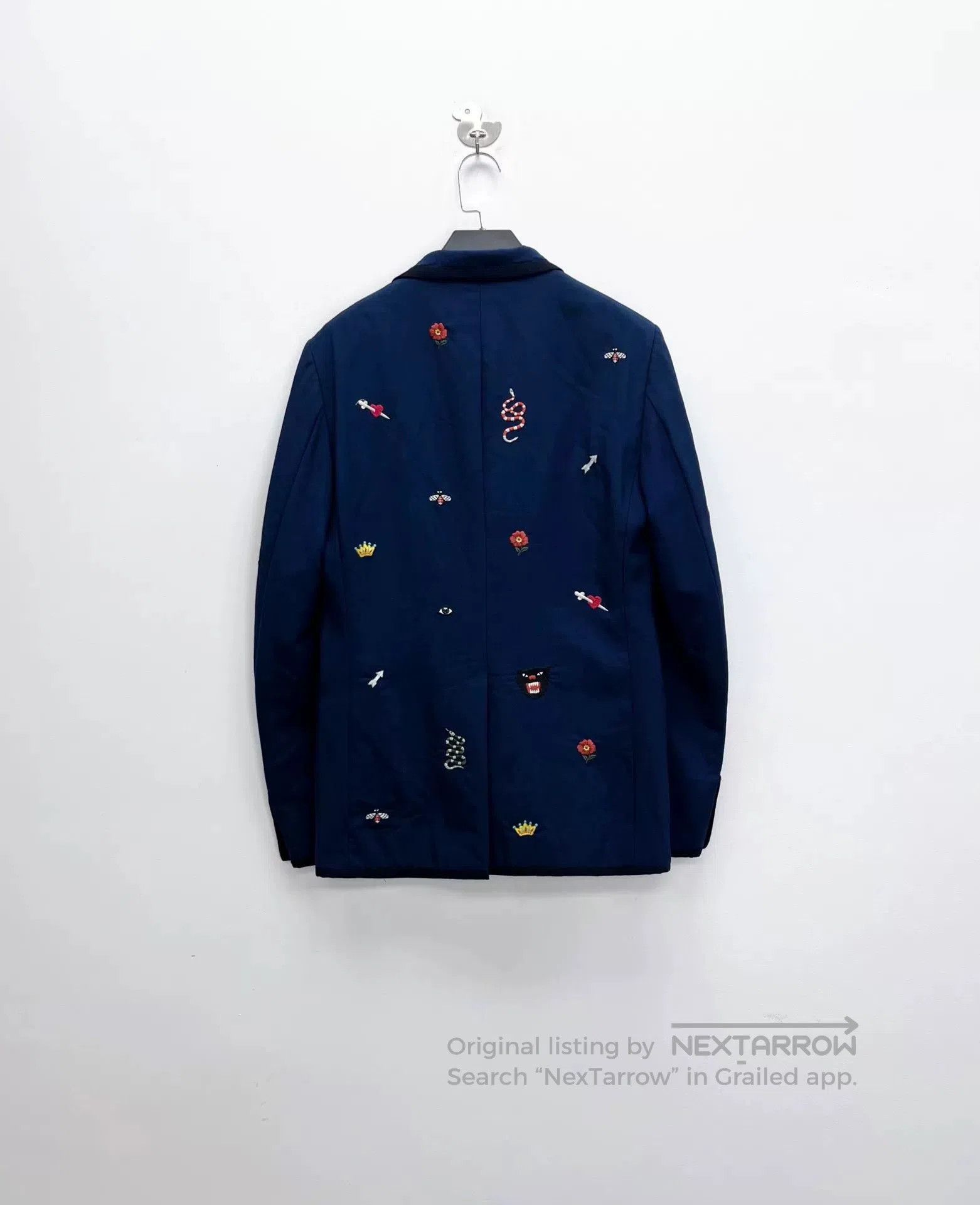 Gucci gucci navy embroidered logo suit jacket. Size US M / EU 48-50 / 2 - 2 Thumbnail