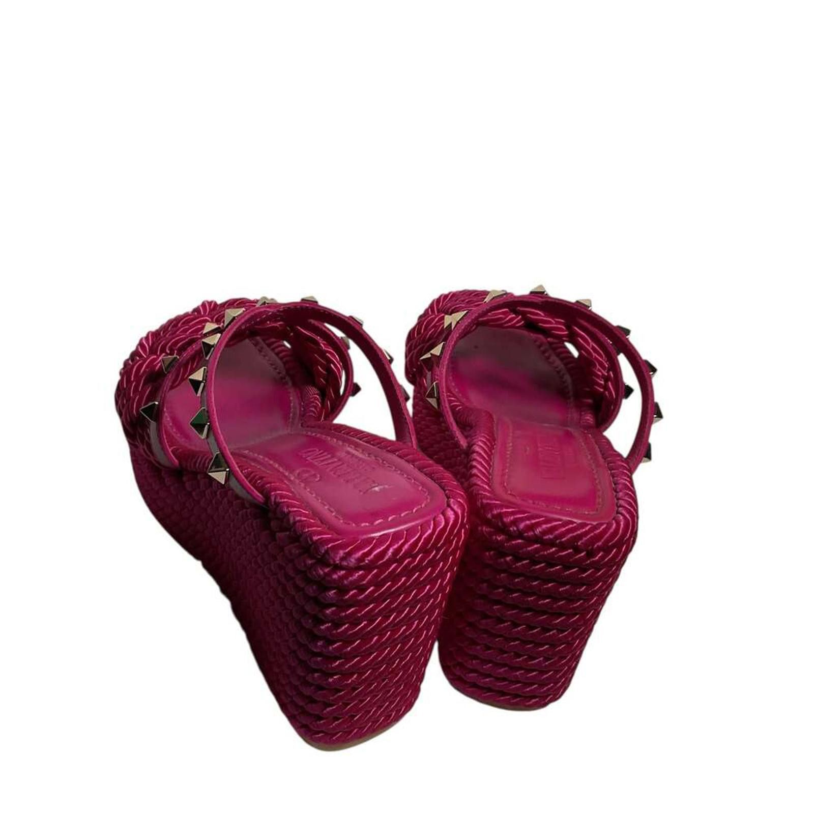 Valentino Valentino Garavani Rockstud Torchon Espadrille Wedge Sandals Size US 5.5 / IT 35.5 - 6 Thumbnail